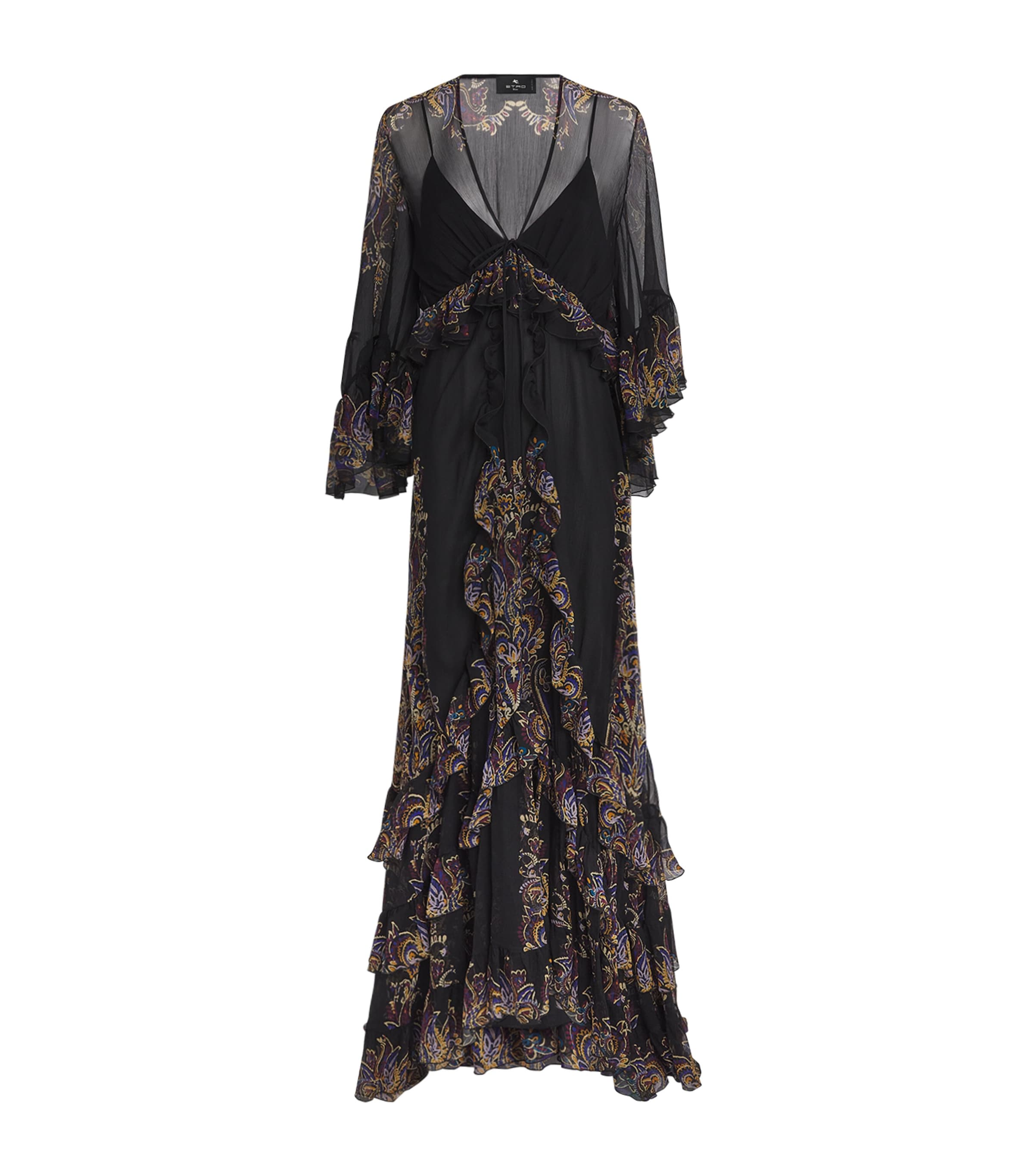 Silk Paisley Maxi Dress