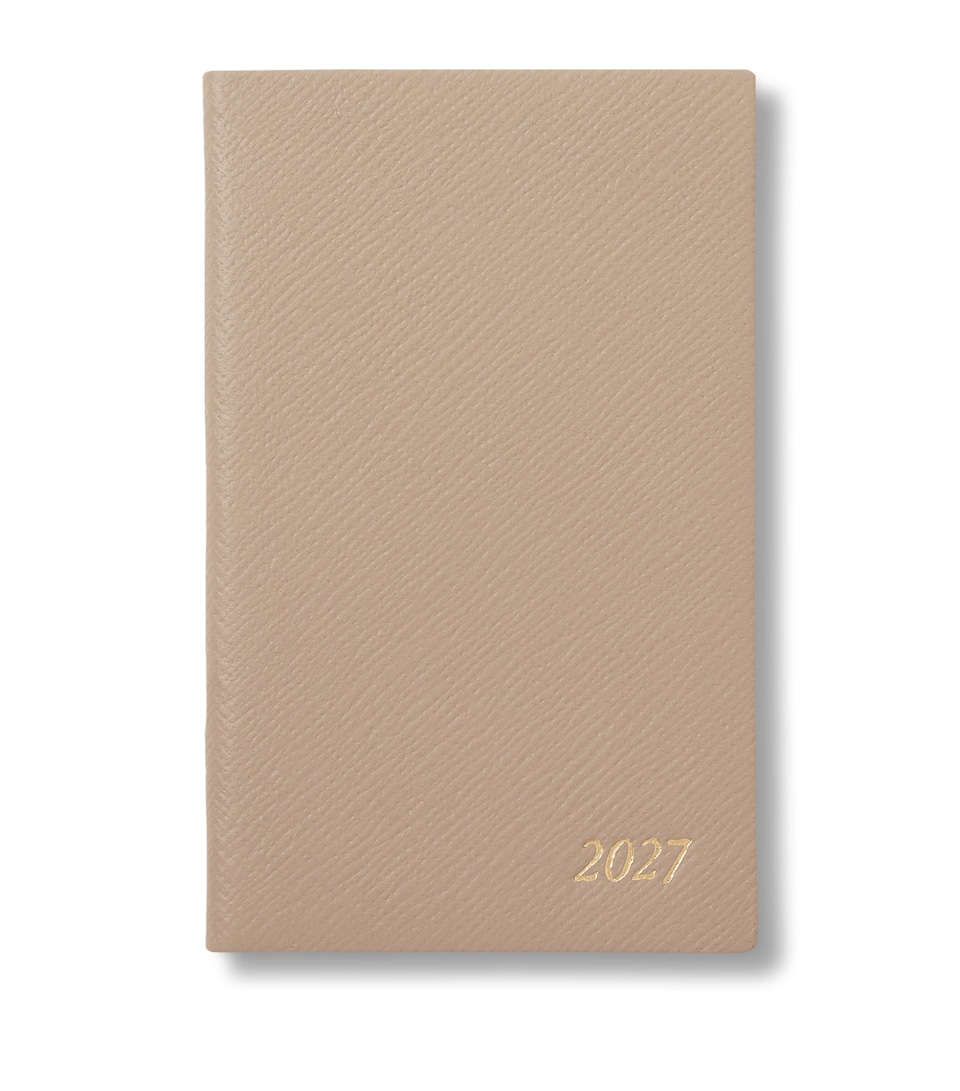 Smythson Leather Panama Weekly Diary 2027 Sandstone