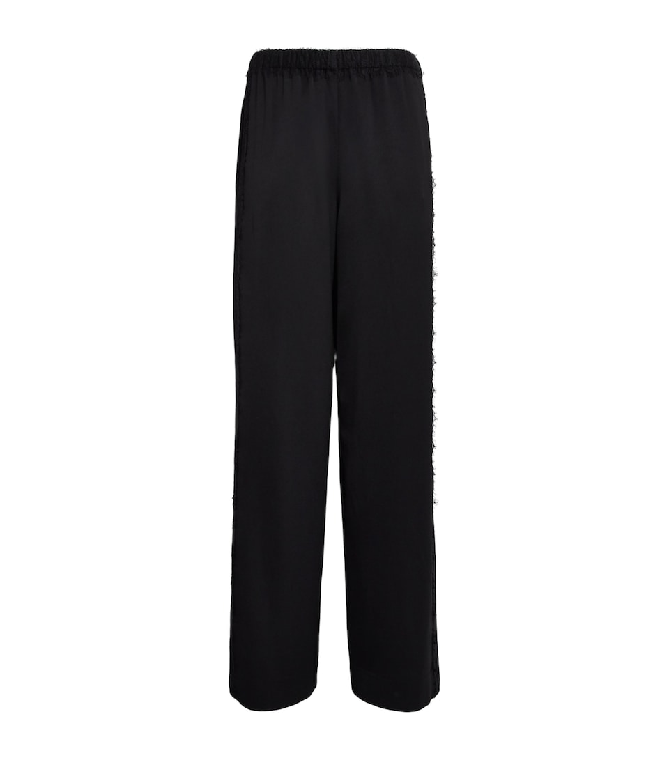 Vince Womens Lace-Trim Trousers Black