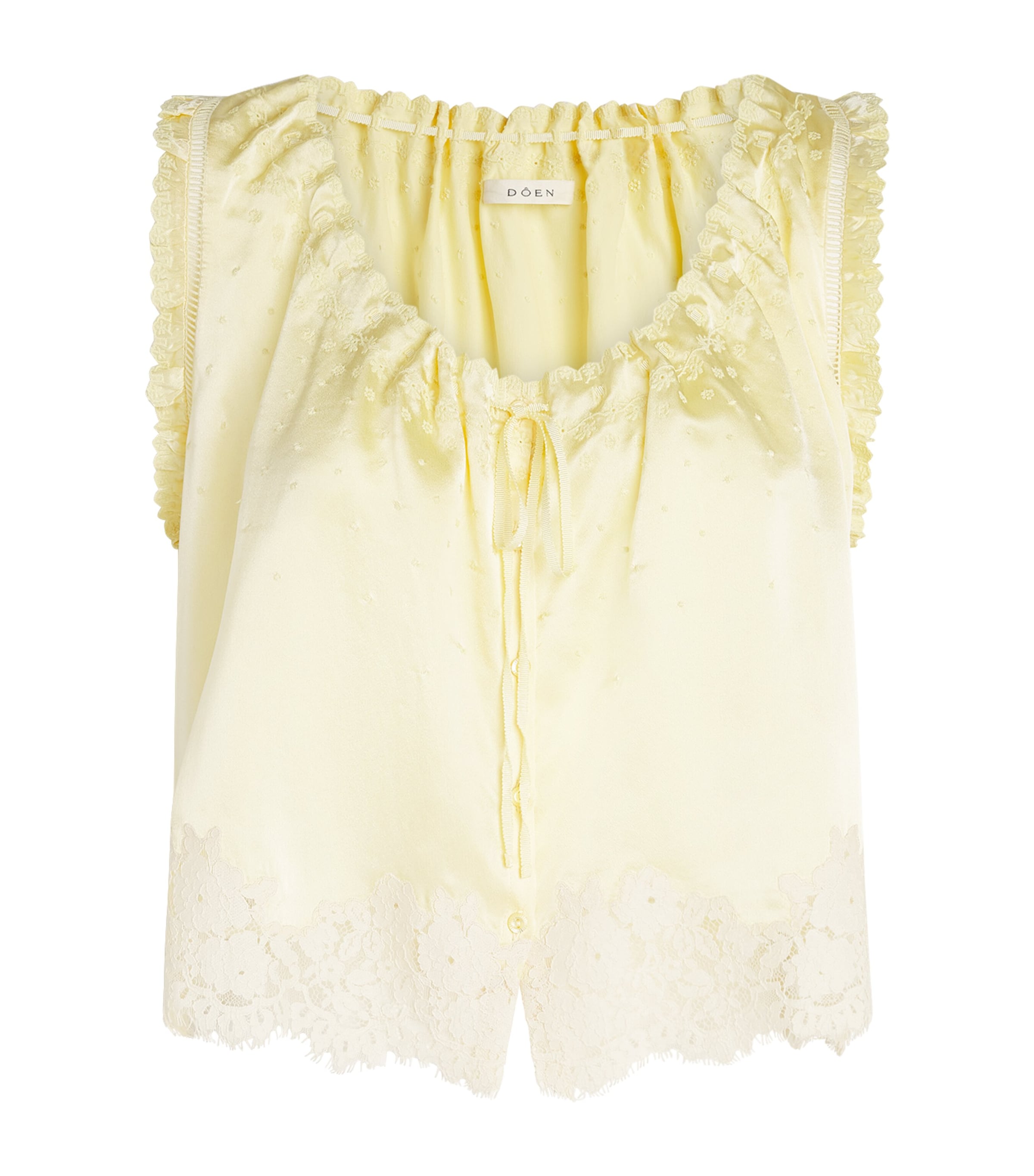 DÔEN Womens Silk Embroidered Toulouse Blouse Gateau