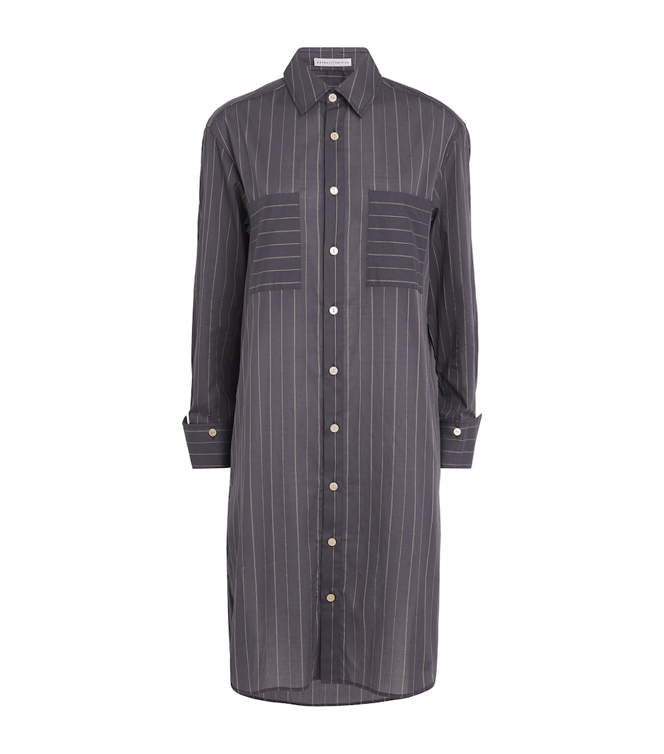 Cotton Stripe Ease Mini Shirt Dress