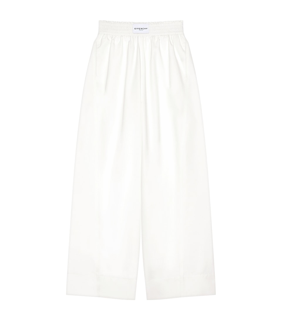 Givenchy Womens Cotton Canvas Wide-Leg Trousers