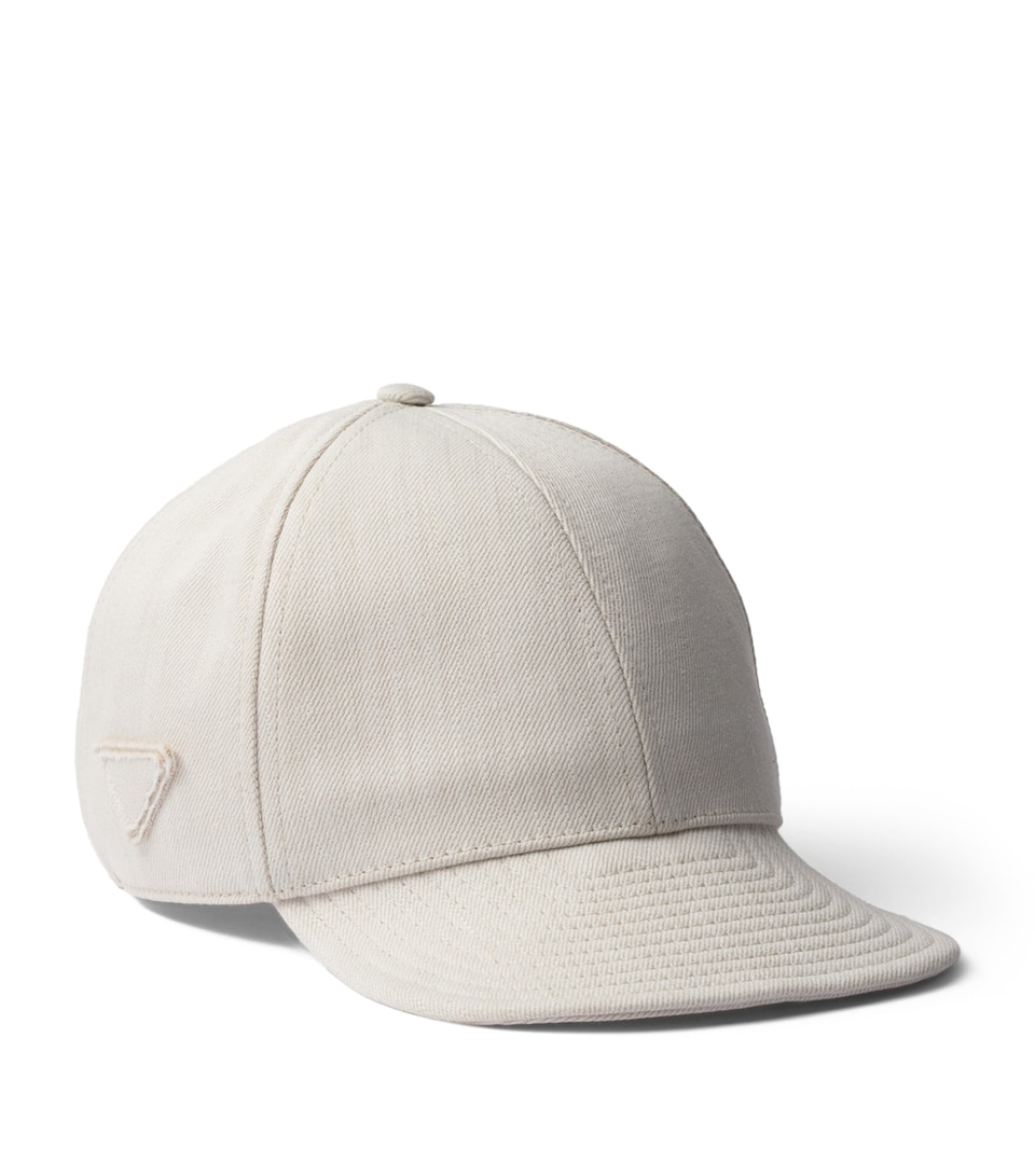 Prada Denim Baseball Cap White