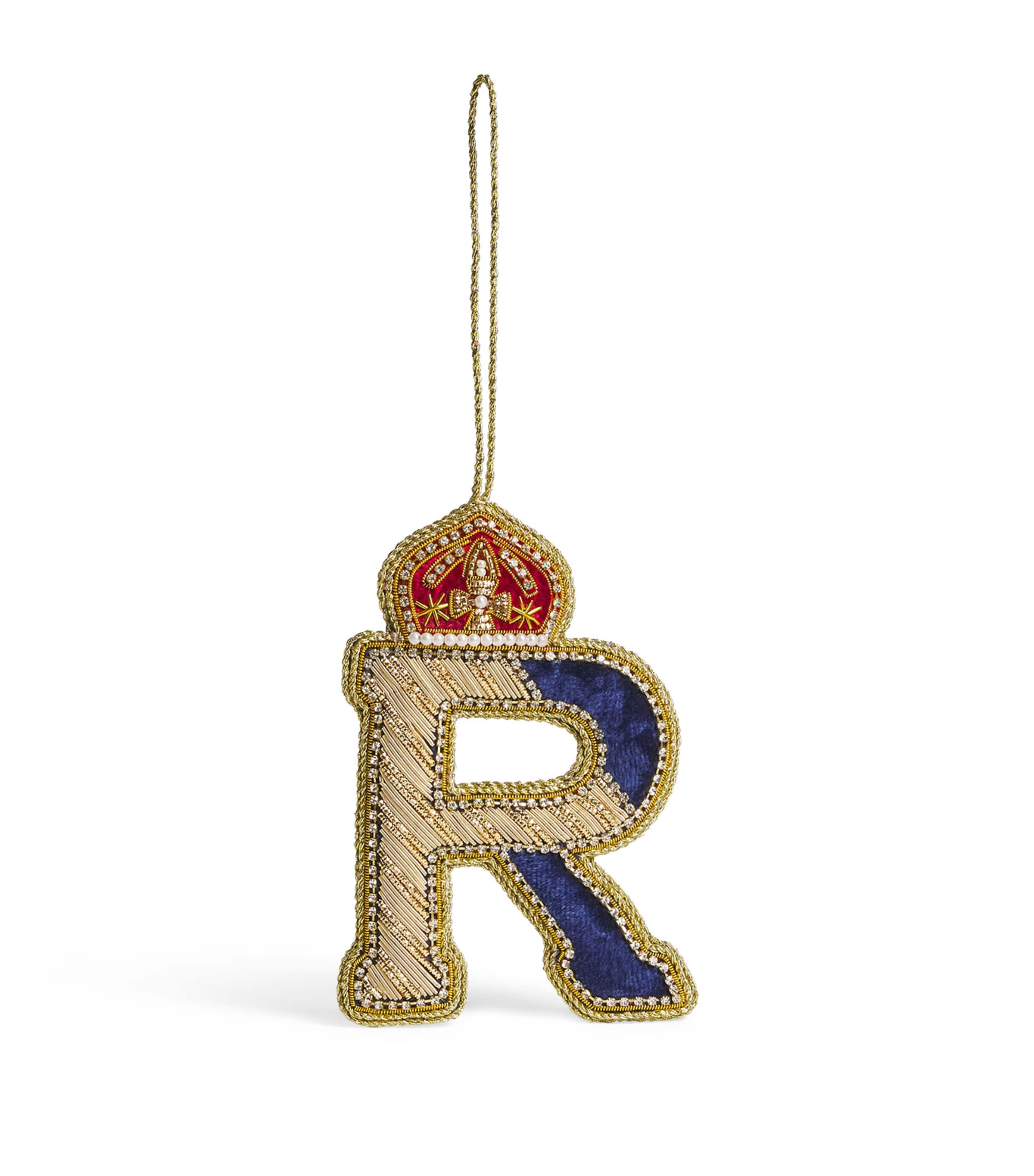 Tinker Tailor Letter R Tree Decoration Navy, Gold & Wine