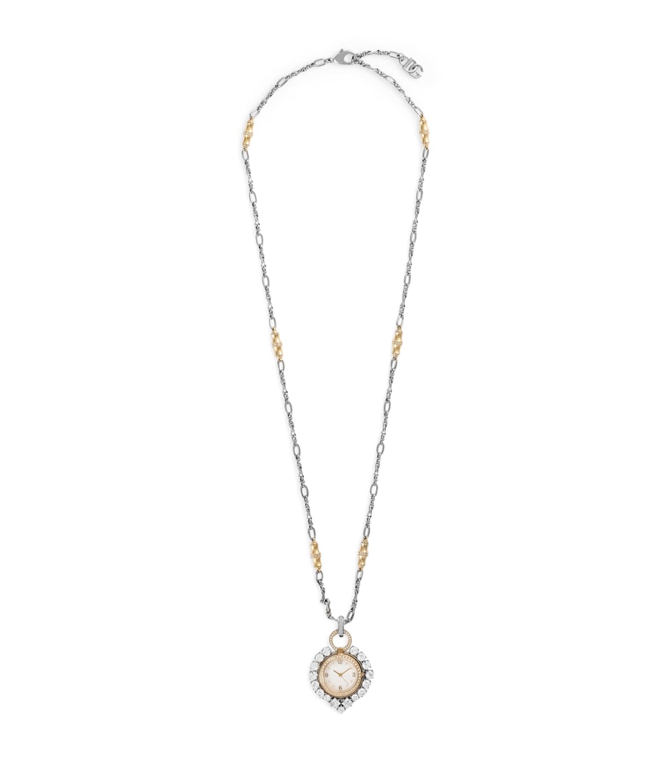 Dolce&Gabbana Crystal-Embellished Watch Necklace Two Color