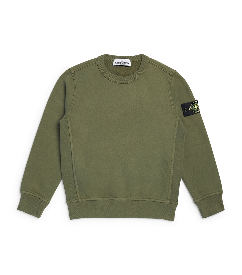 Stone Island Junior Cotton Badge Sweatshirt (2-14 Years) Military Green