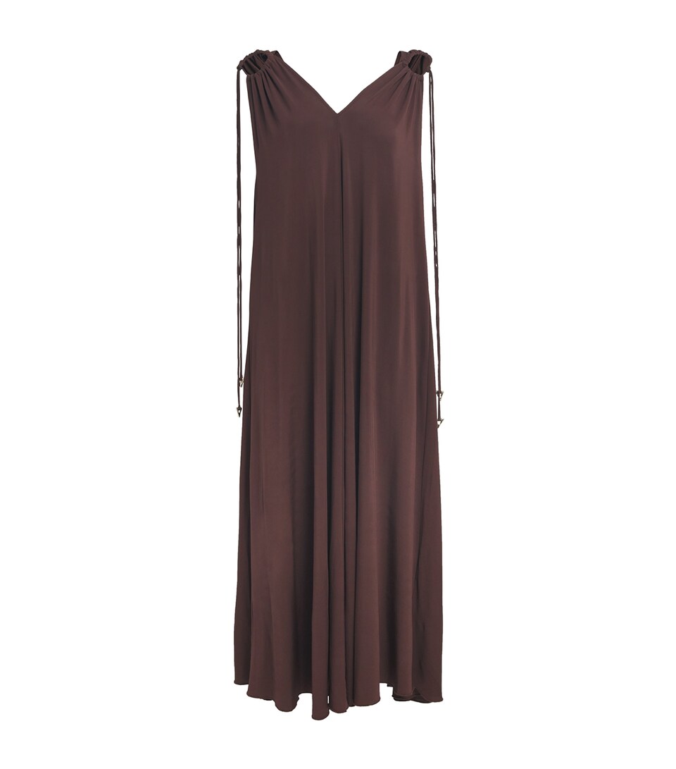 Gathered-Jersey Doris Maxi Dress