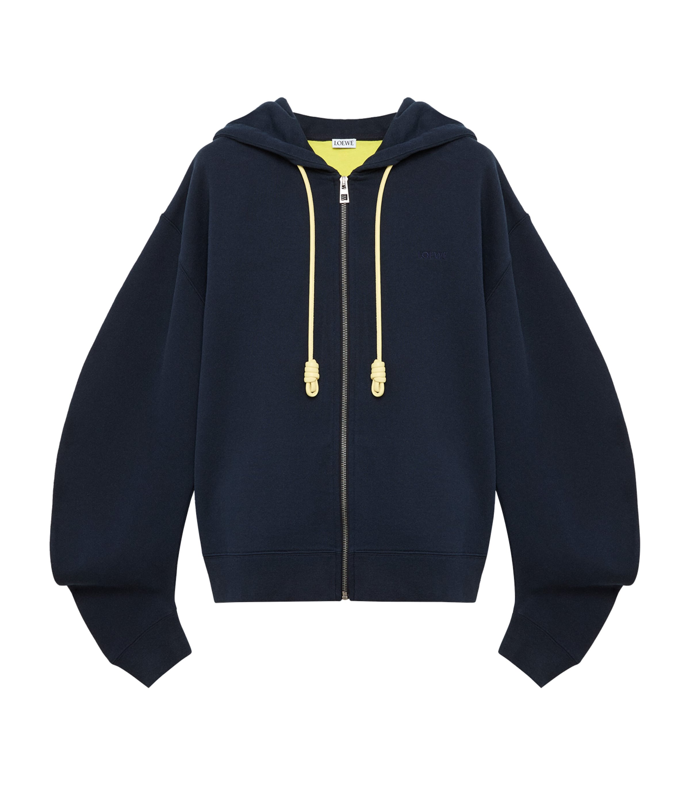 LOEWE Womens Flamenco Zip-Up Hoodie Navy Blue