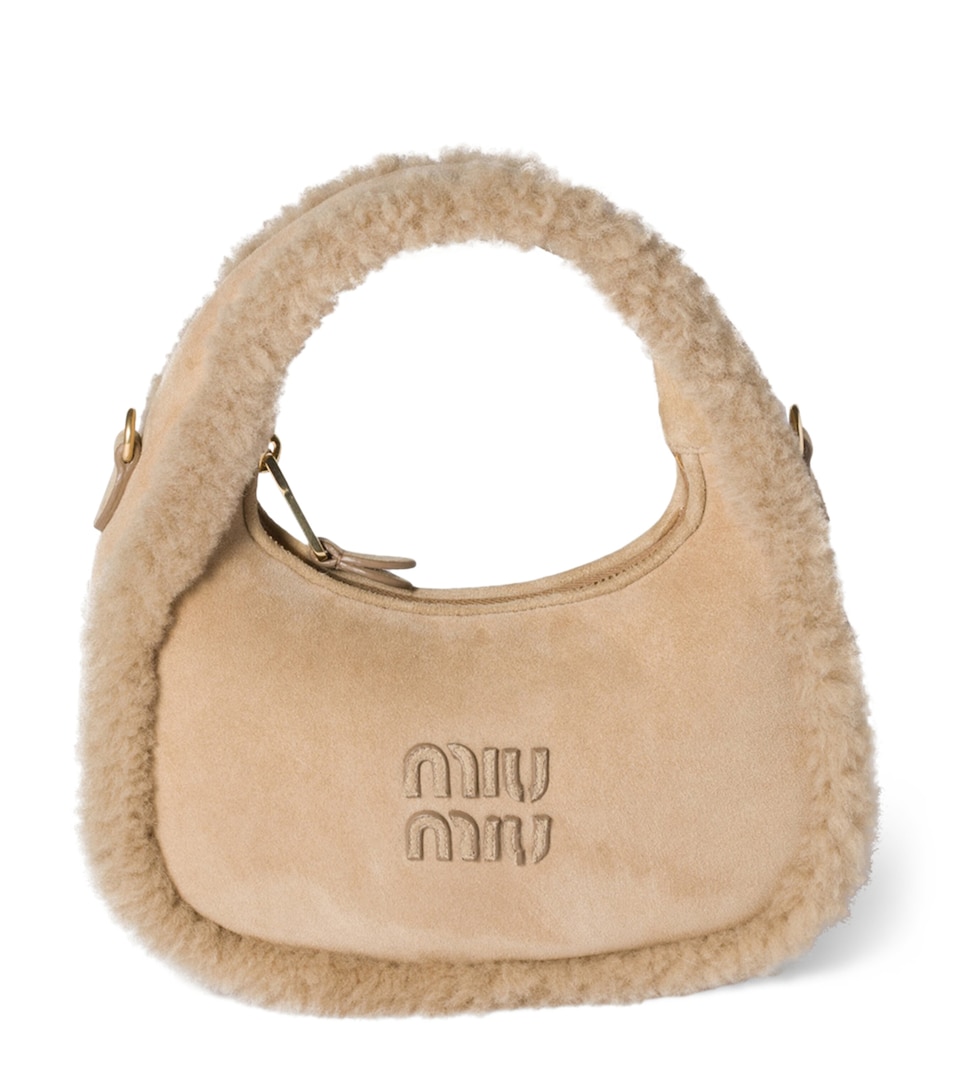 Shearling Wander Top-Handle Bag