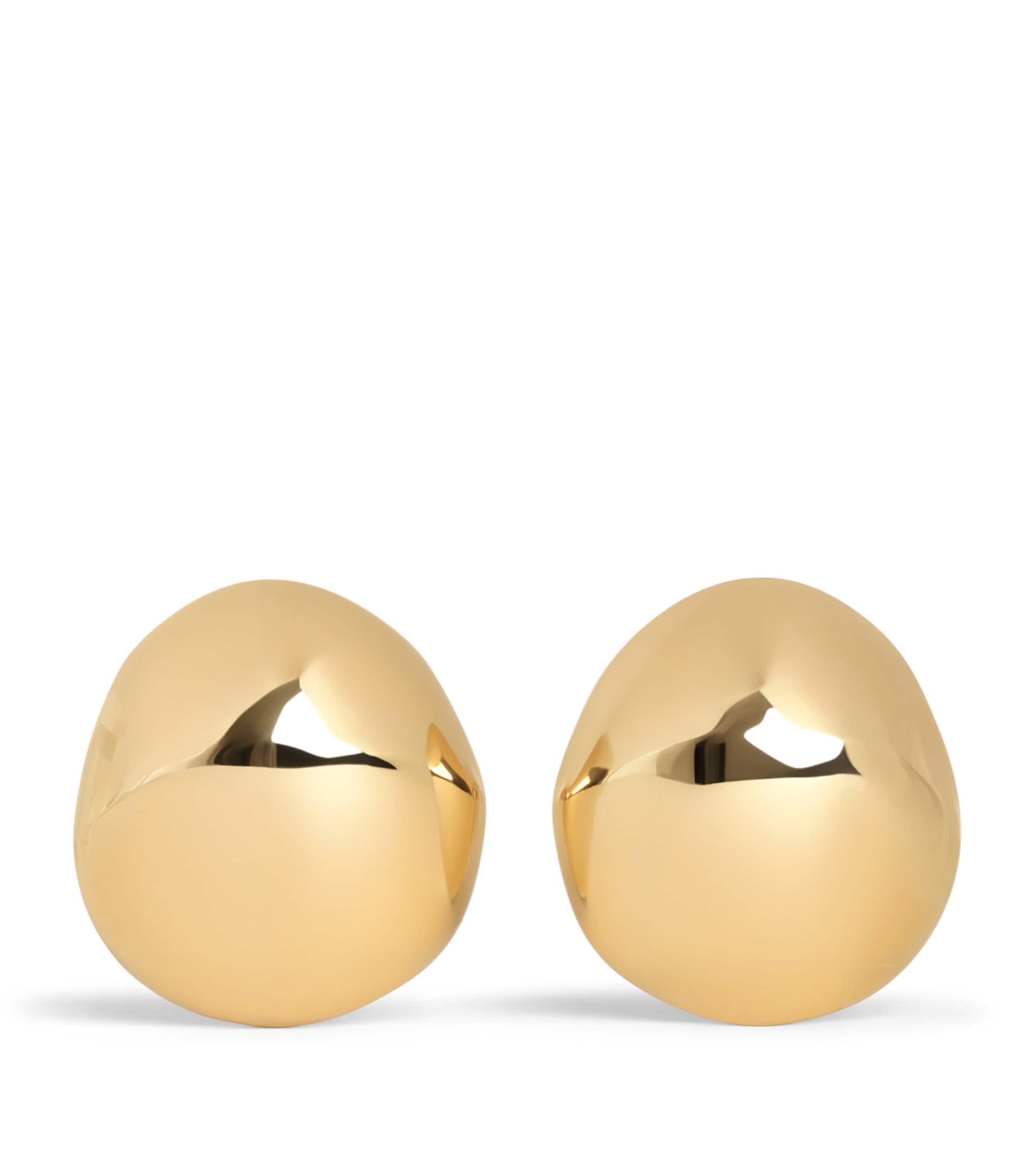 Alaïa Aluminium Dome Earrings Yellow Gold Metals