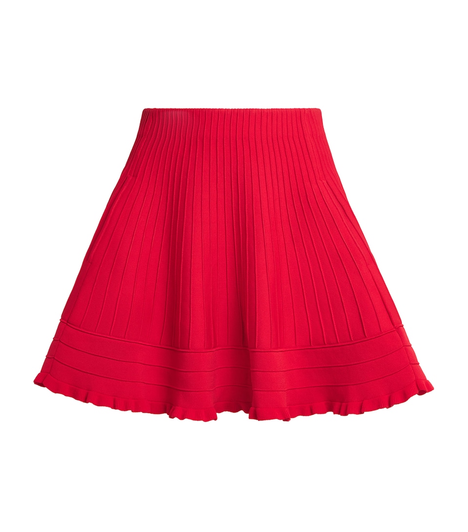 Maje Womens Knitted Mini Skirt Red