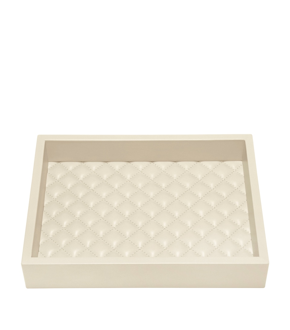 Riviere Quilted Leather Tray (18cm x 24cm) Ivory