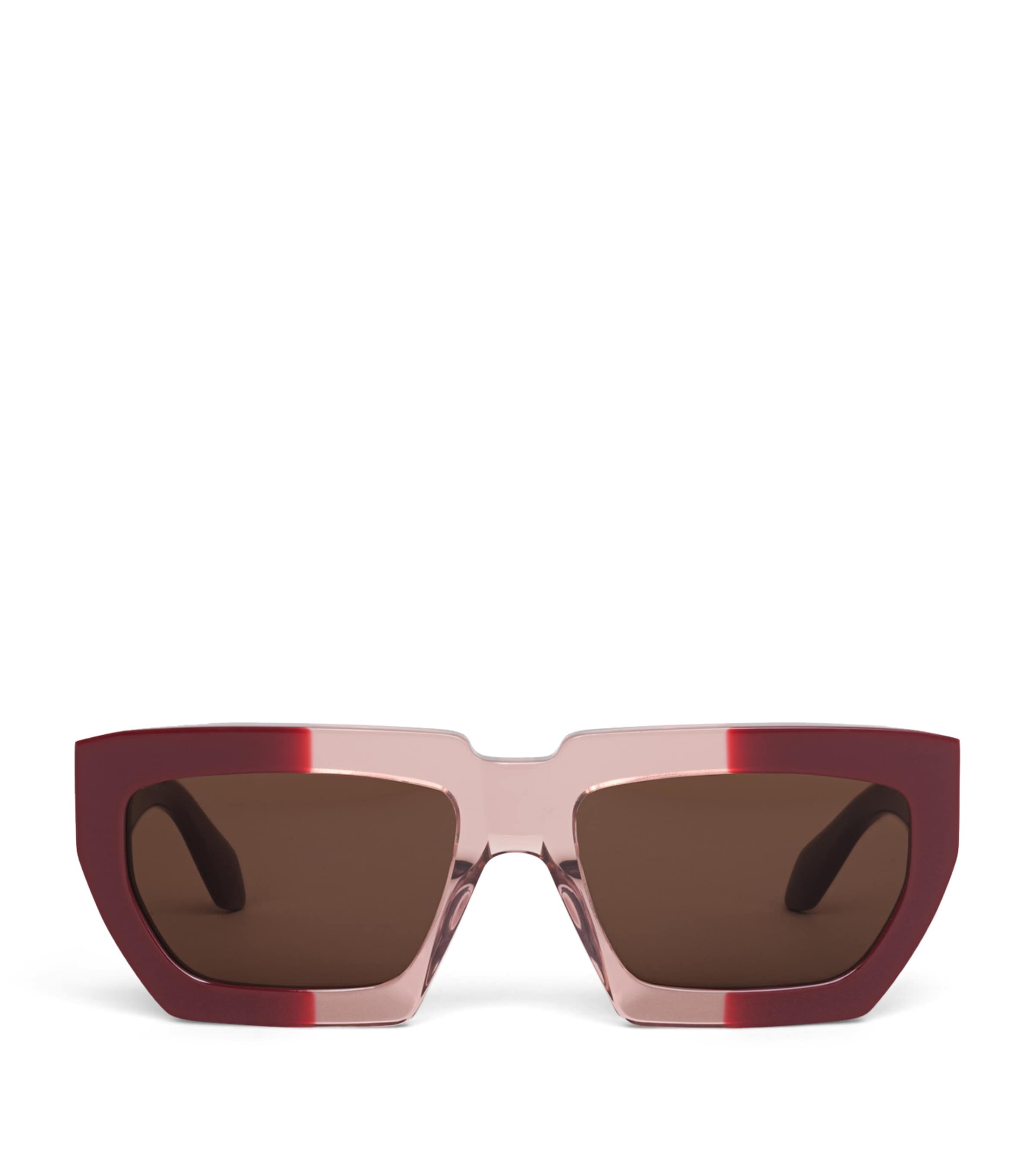 Alaïa Acetate Melted Rectangular Sunglasses Bordeaux