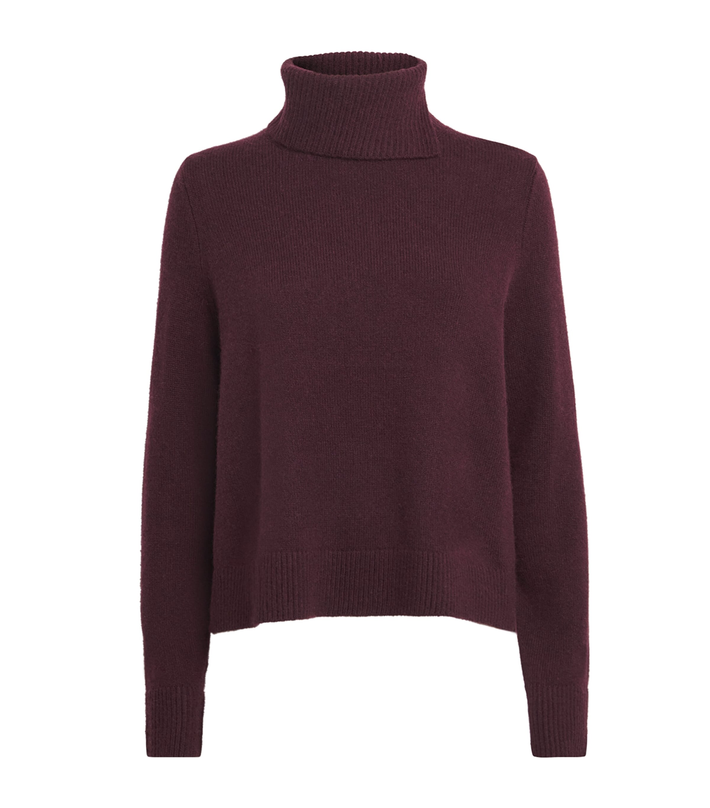Vince Womens Wool-Cashmere Rollneck Sweater Plum