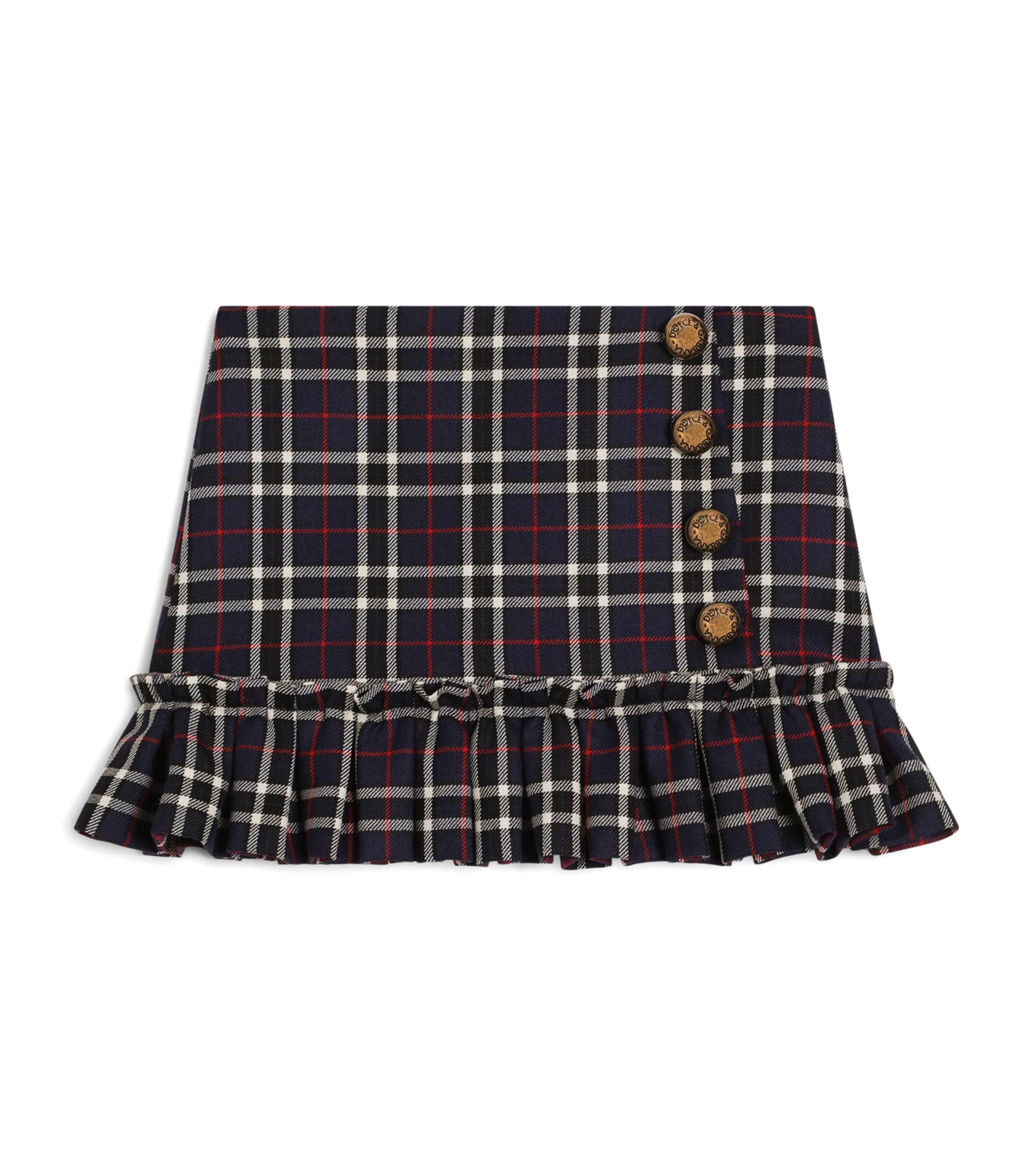 Dolce&Gabbana Kids Virgin Wool Check Skirt (8-12+ Years) Check Tartan