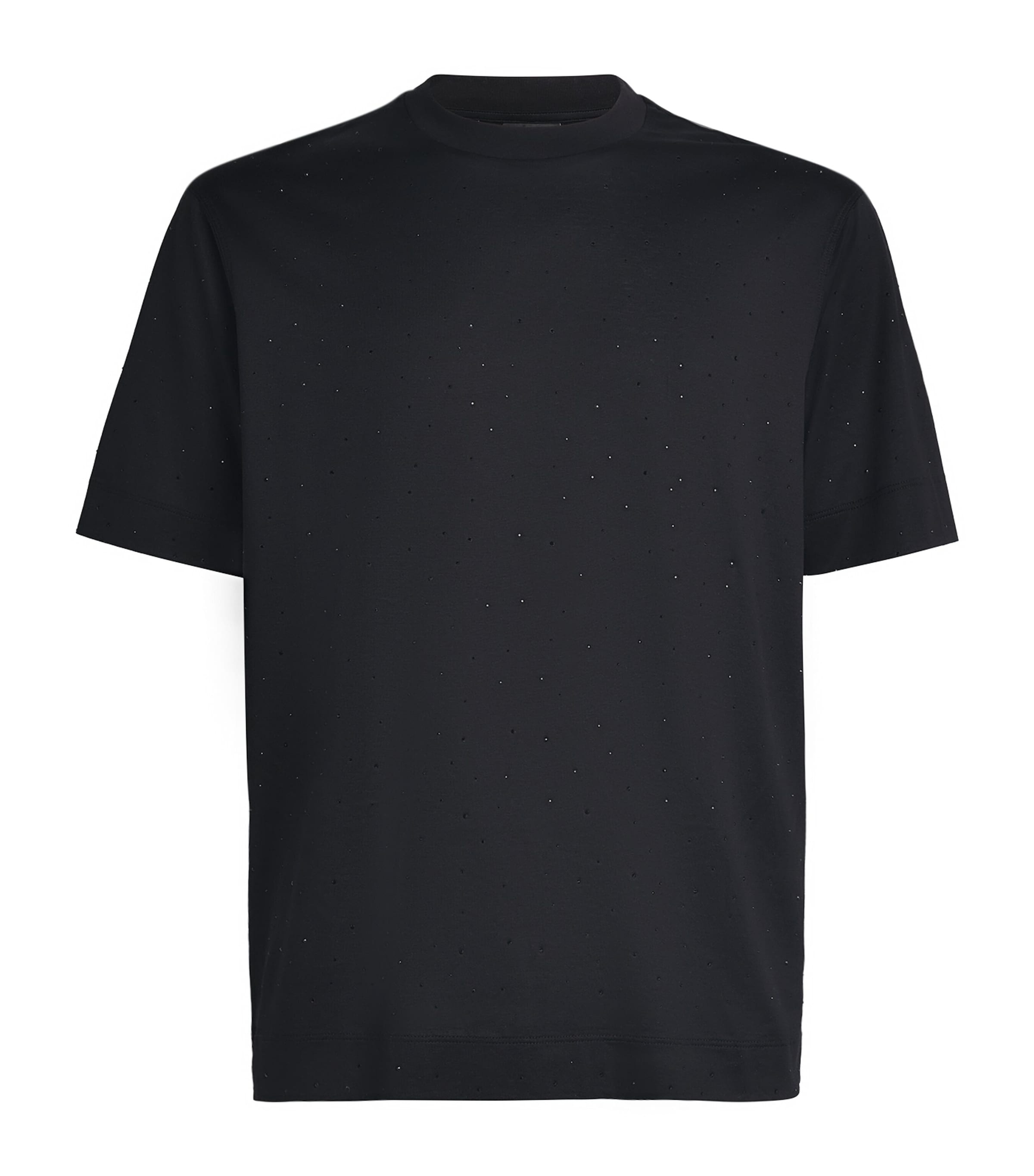 Tシャツ・カットソー GIORGIO ARMANI Viscose t-shirt Nero Stretch-viscose T-shirt with signature logo | Giorgio Armani