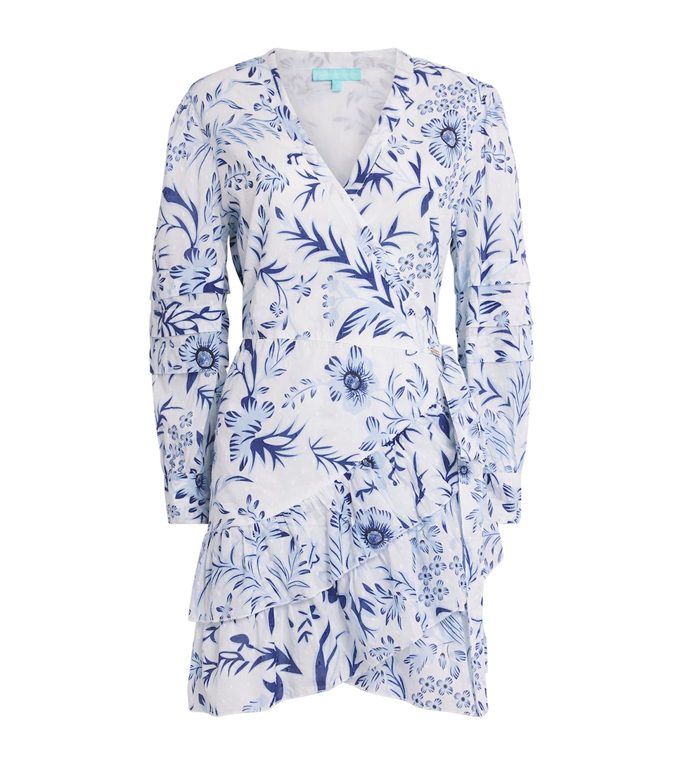 Melissa Odabash Womens Cotton Ruffle Tabby Mini Dress Jardin