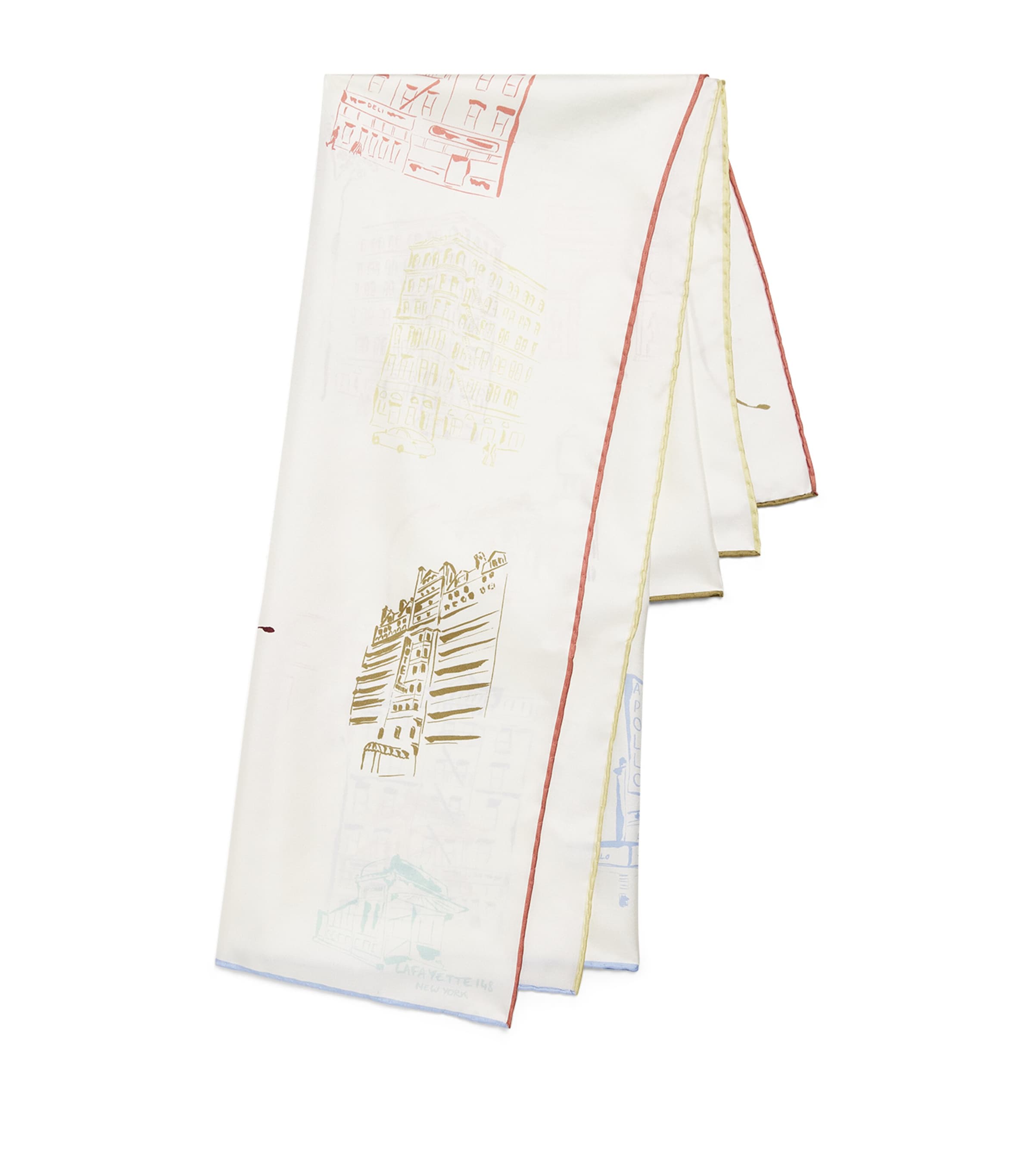 Lafayette 148 Silk Twill Manhattan Scarf Cloud Multi