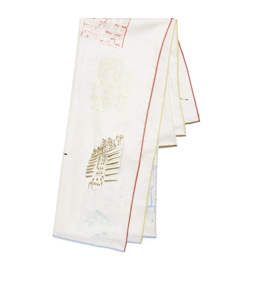 Lafayette 148 Silk Twill Manhattan Scarf Cloud Multi