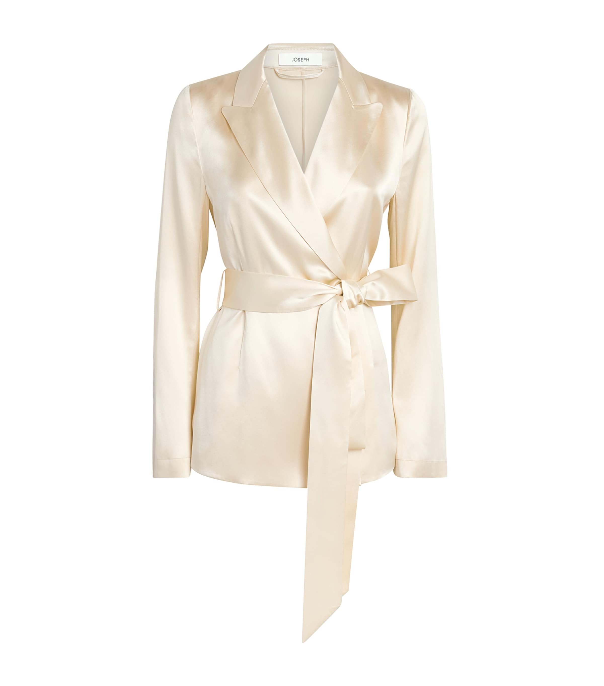 Joseph Womens Silk Satin Archer Jacket Sandstone