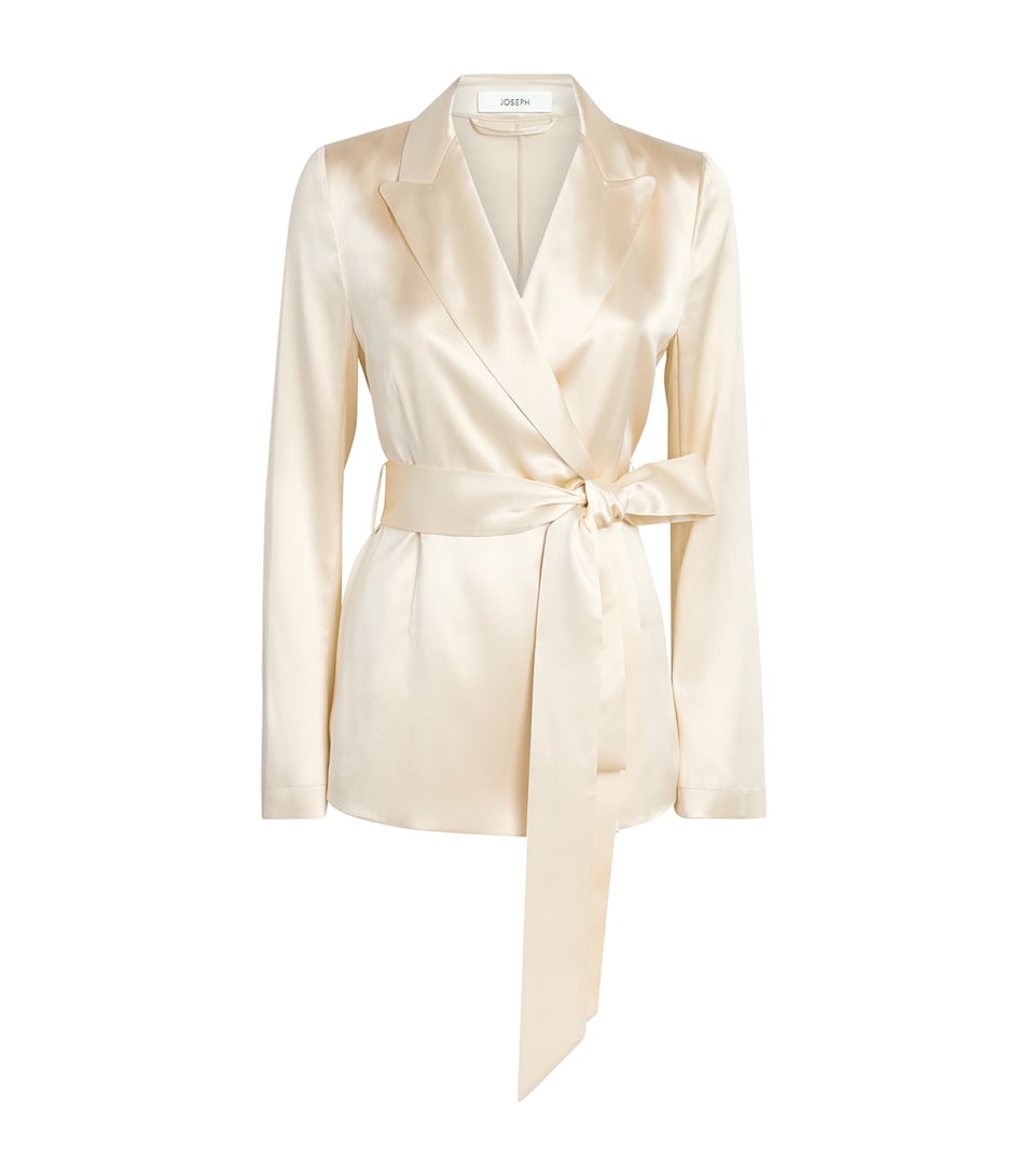 Joseph Womens Silk Satin Archer Jacket Sandstone