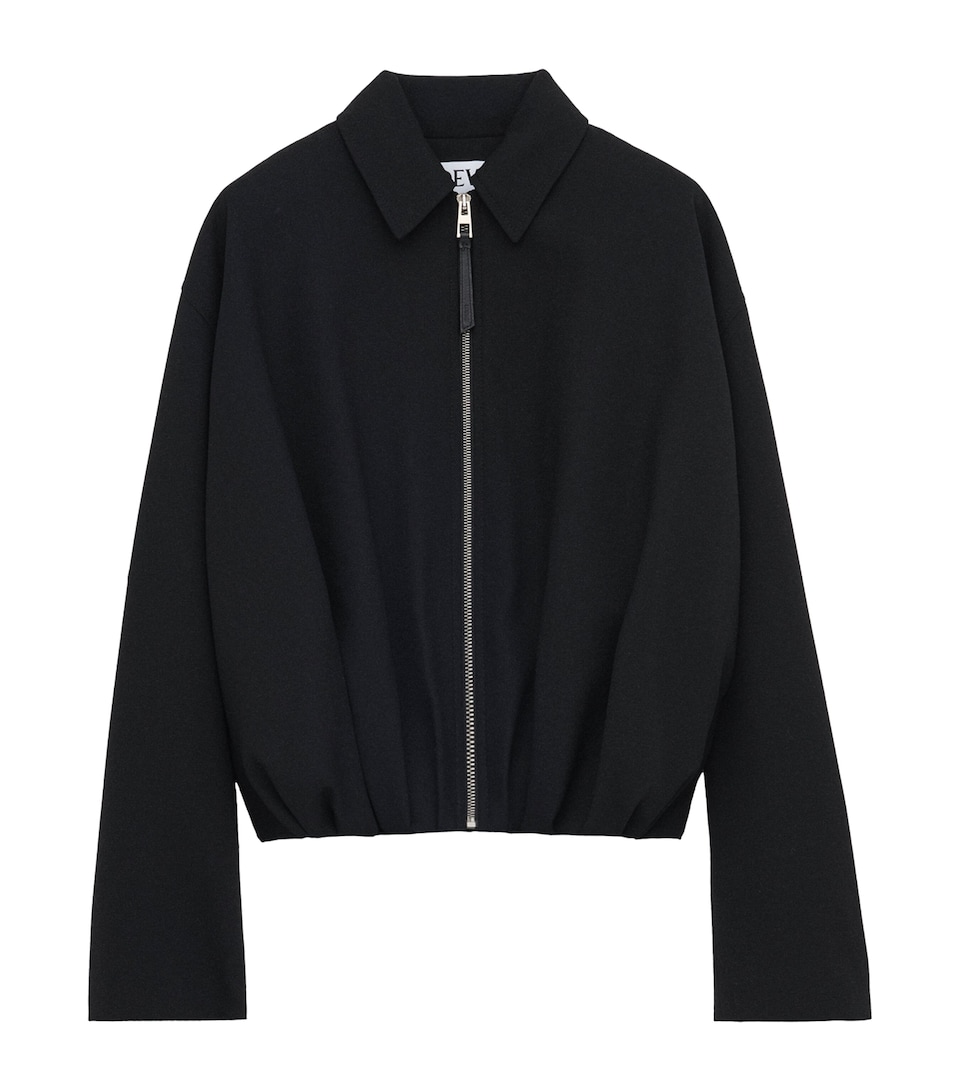 Wool Draped Bomber Jacket
