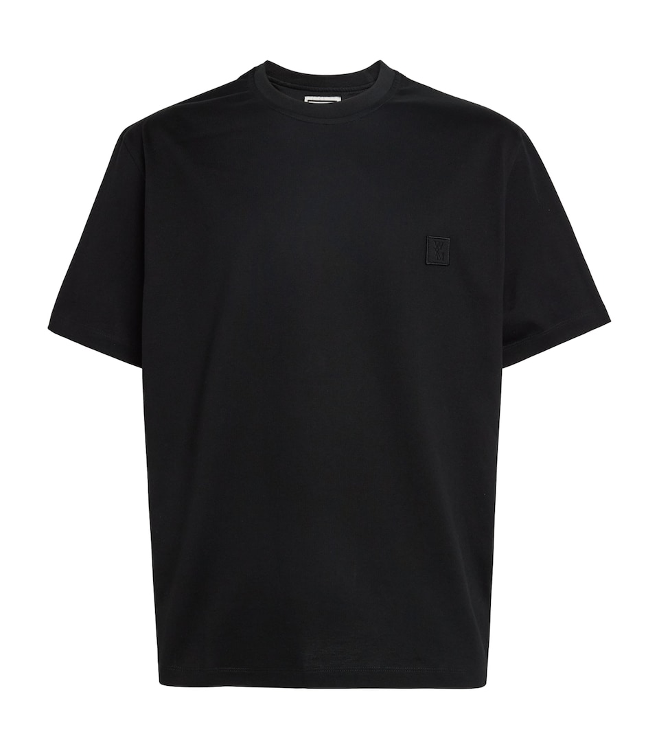 Wooyoungmi Mens Cotton Graphic Print T-Shirt Black