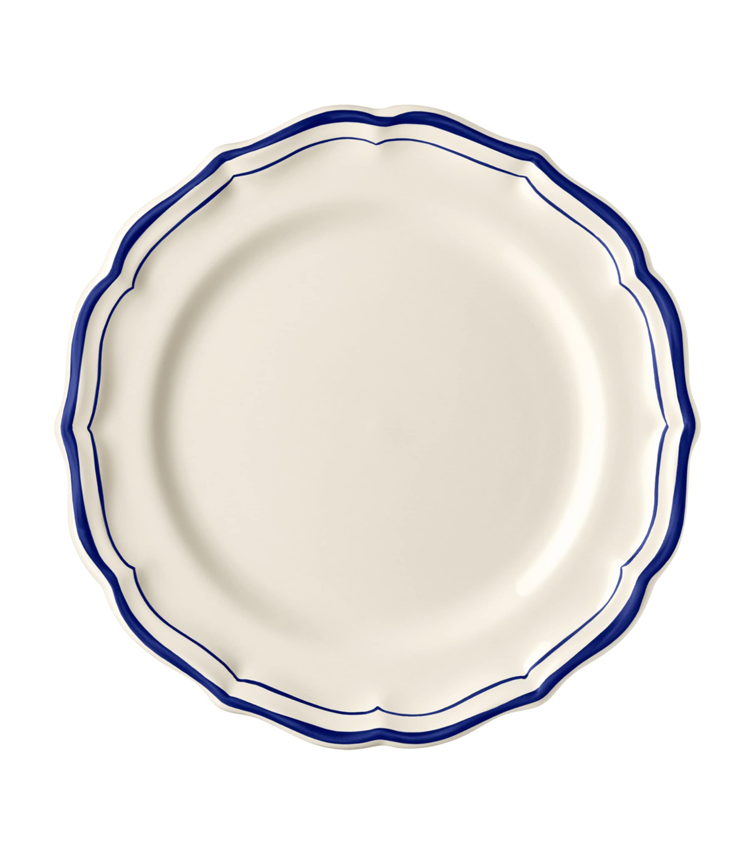 Gien Set of 4 Filet Dessert Plates (23cm) White, Blue