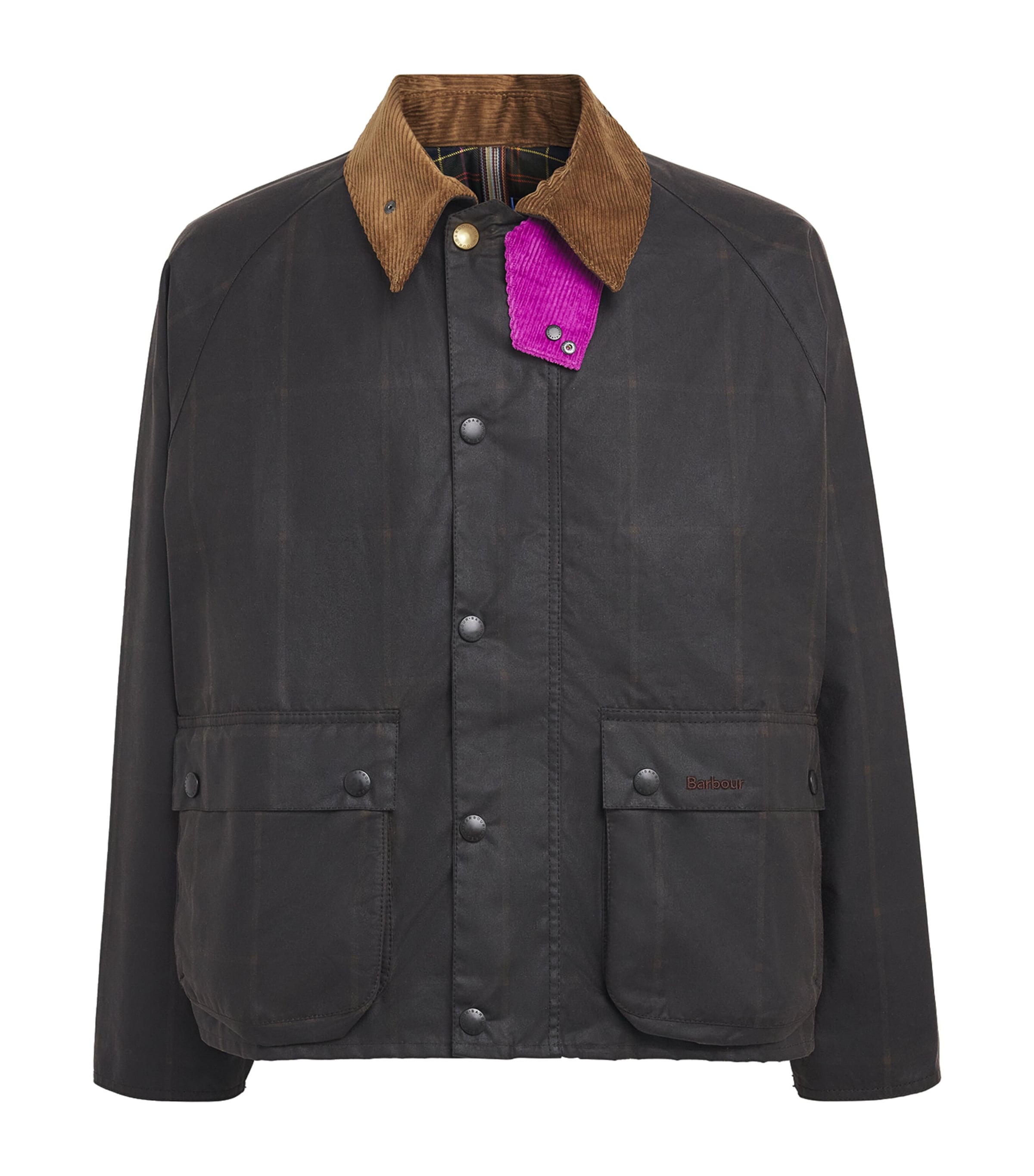 Barbour Mens x Paul Smith Waxed Transport Windowpane Jacket Rustic/bark