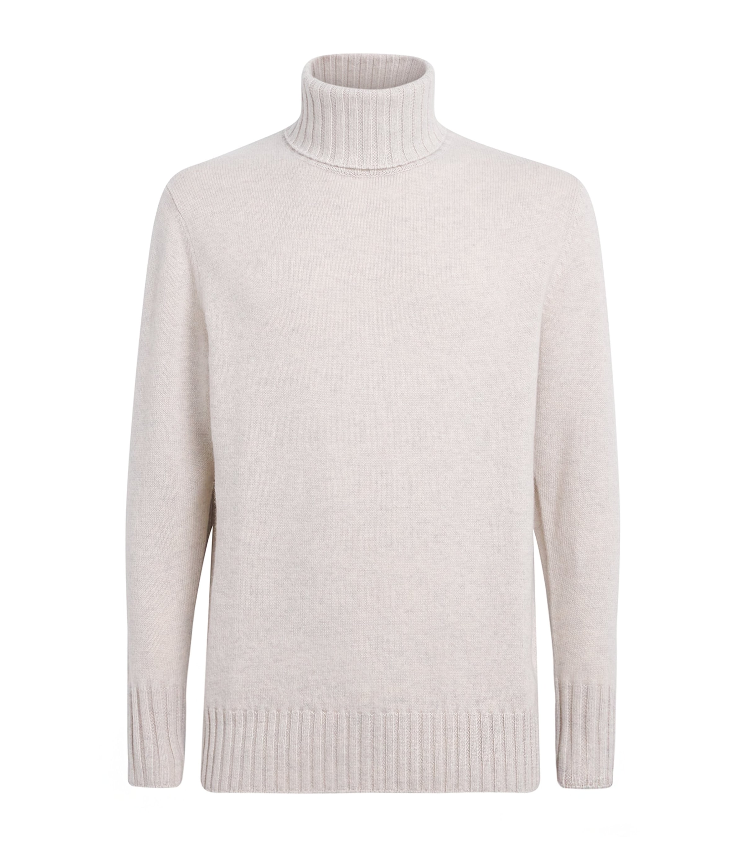 N.Peal Mens Cashmere Brompton Rollneck Sweater Pebble Grey