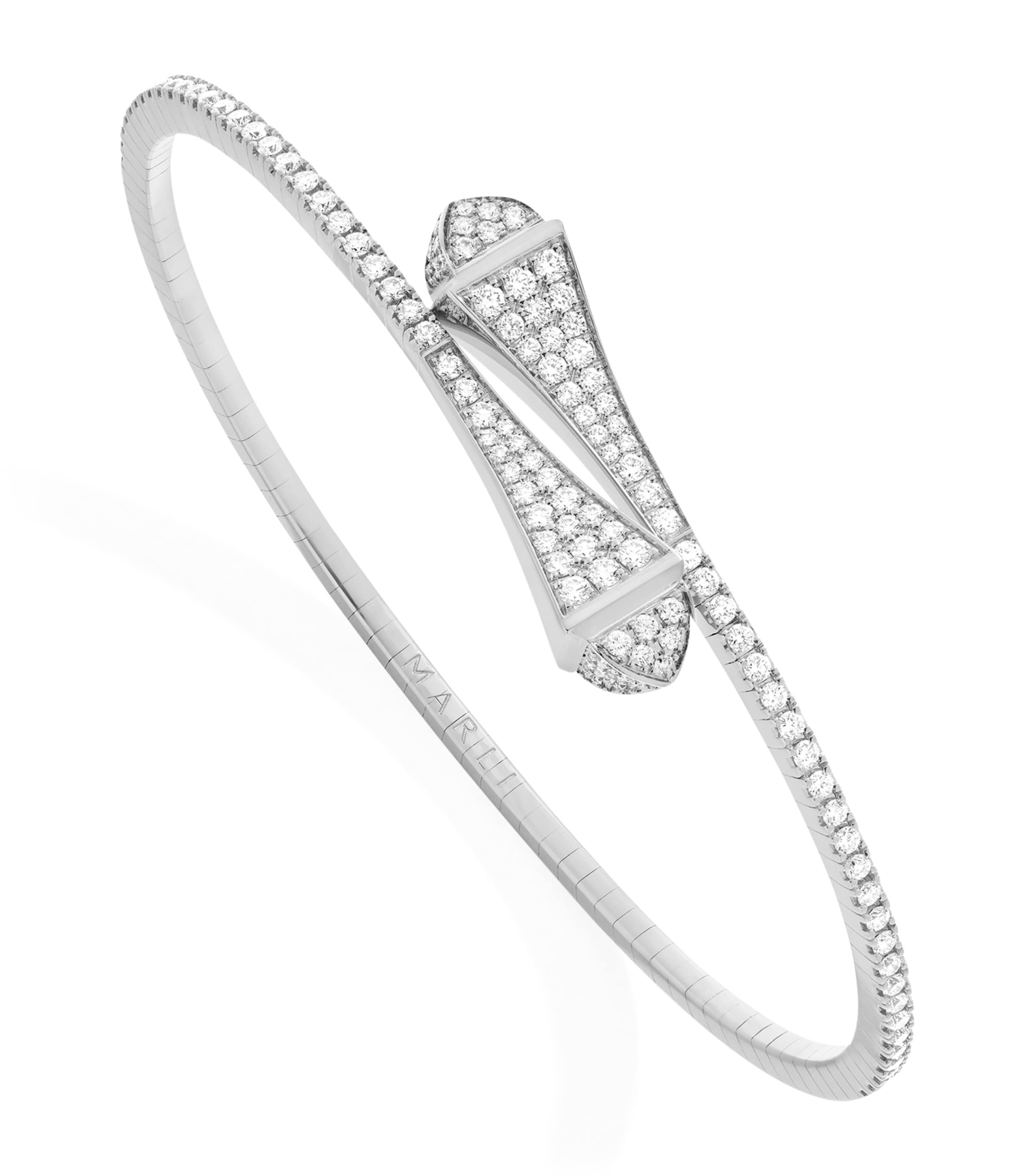Midi White Gold and Diamond Cleo Slip-On Bracelet