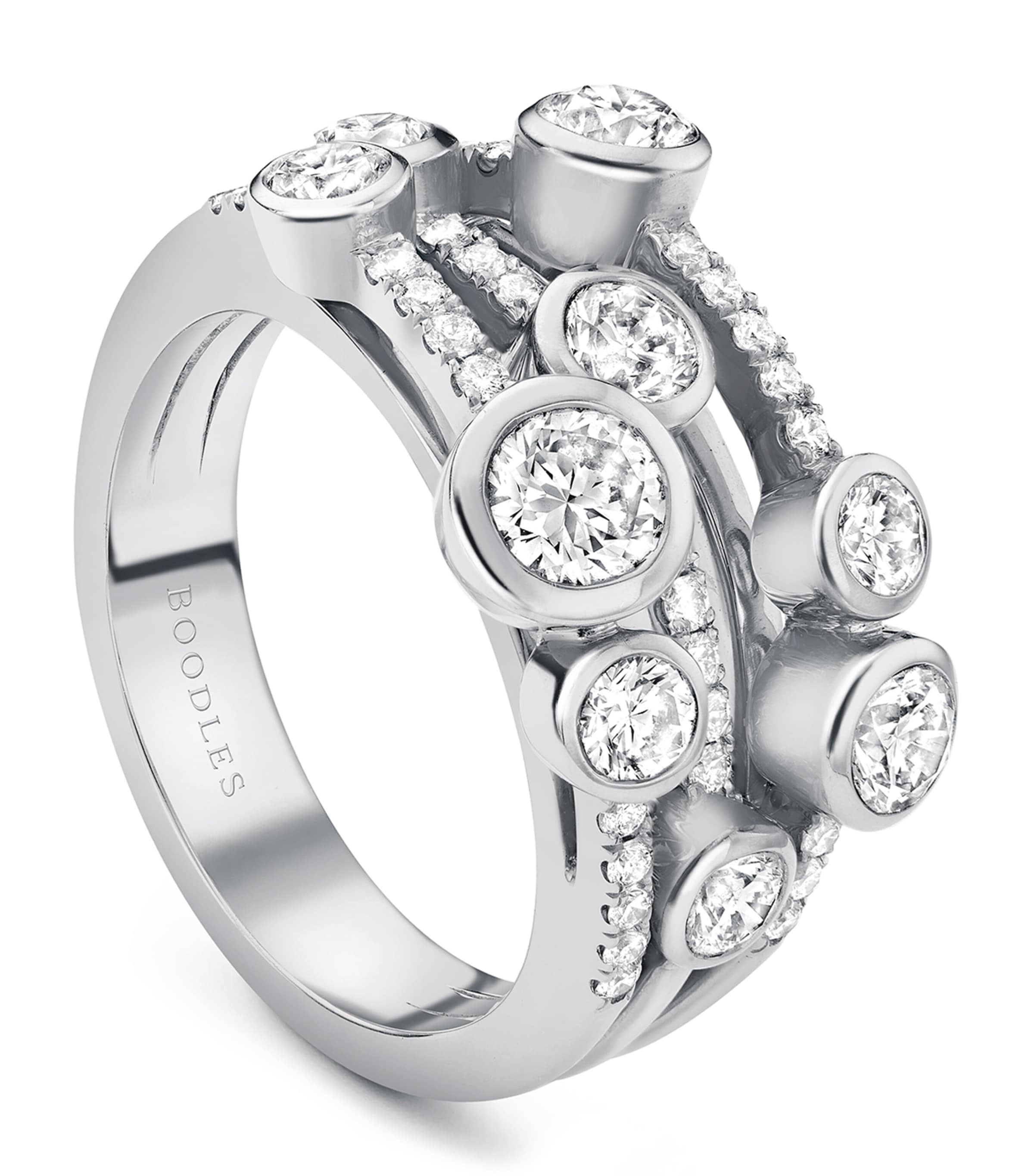 Platinum and Diamond Classic Waterfall Ring