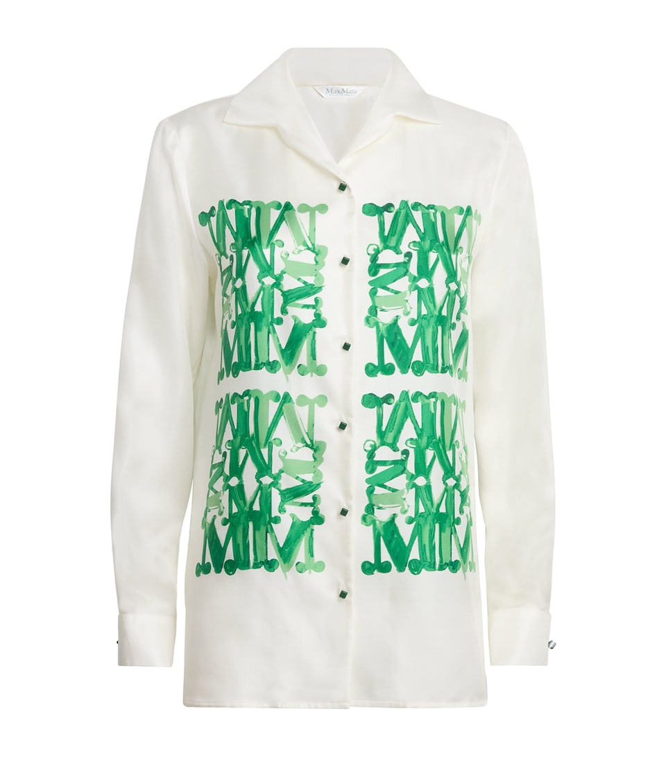Silk Monogram Print Shirt