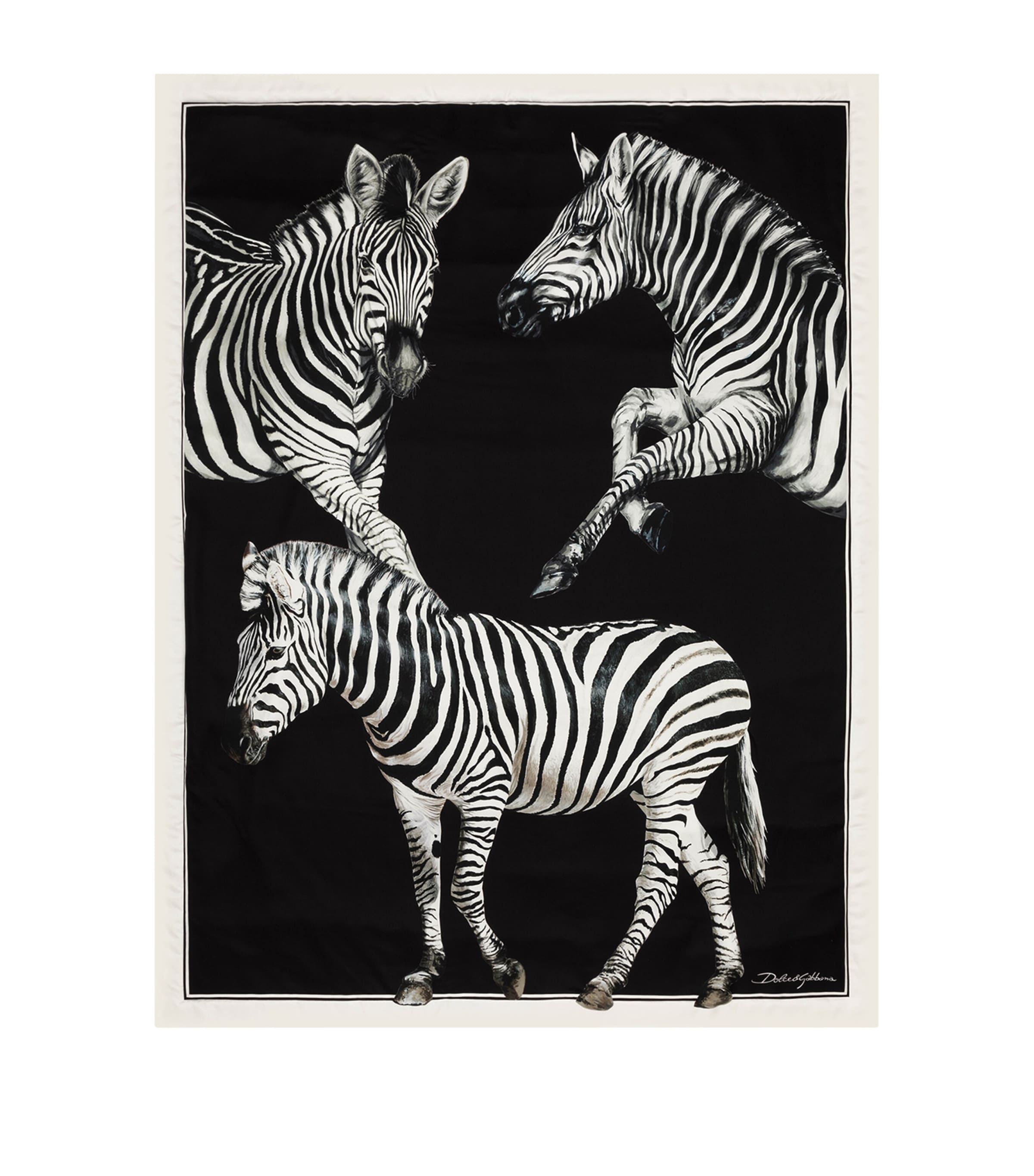 Dolce&Gabbana Casa Silk Zebra Quilted Throw (140cm x 180cm) Zebre F Do Ner