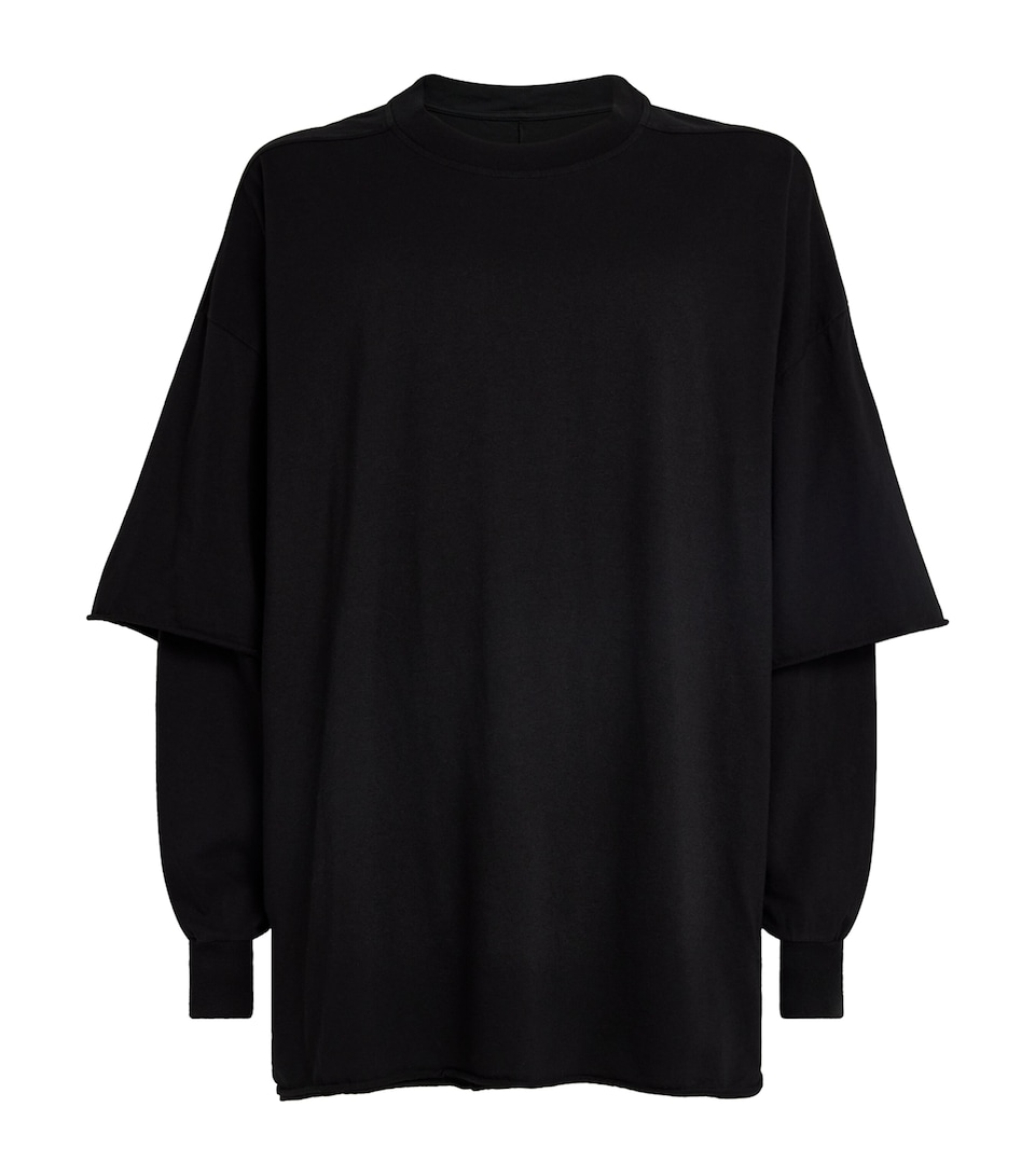 Rick Owens Mens Oversized Tommy Hustler Hoodie Black