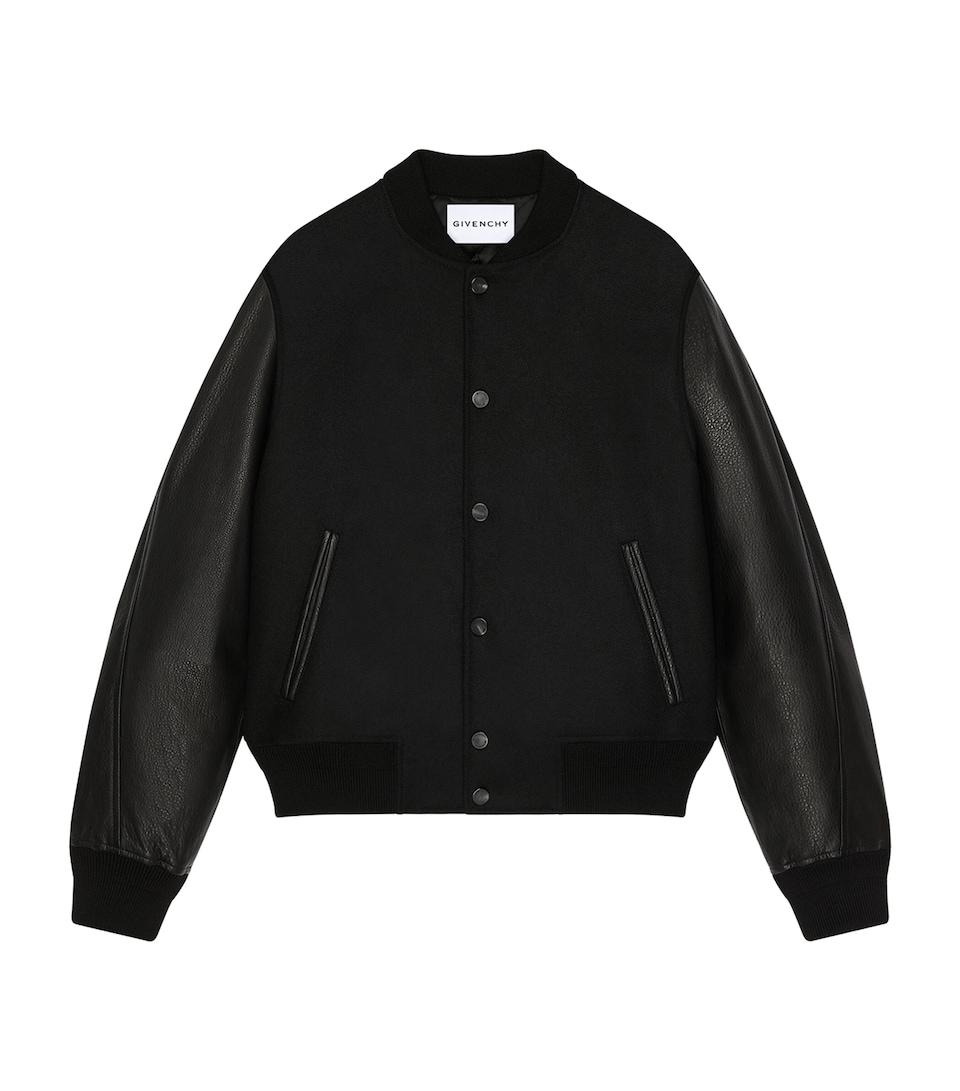 Givenchy Mens Wool-Lambskin Bomber Jacket