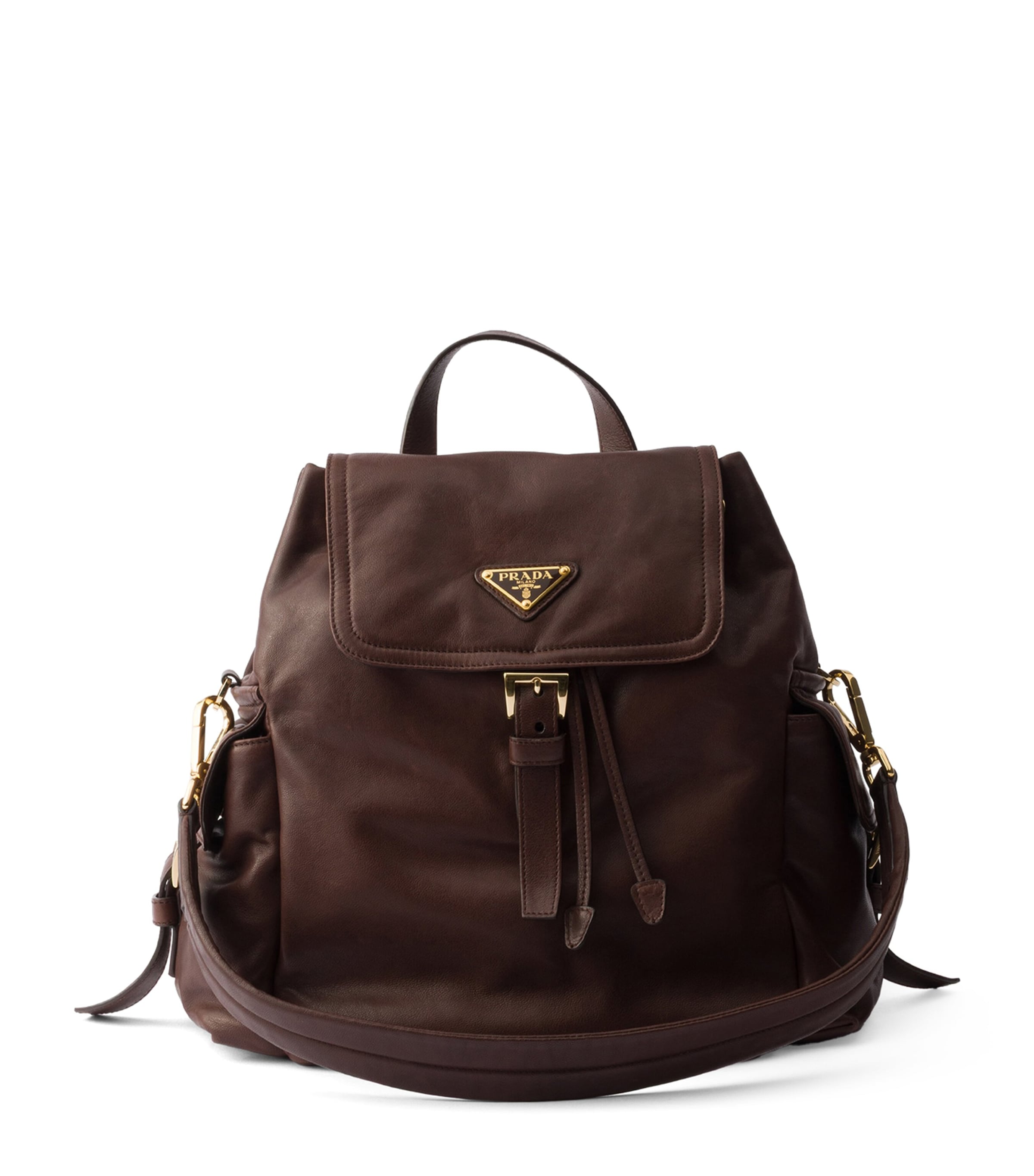 Medium Re-Nylon and Leather Explore Backpack