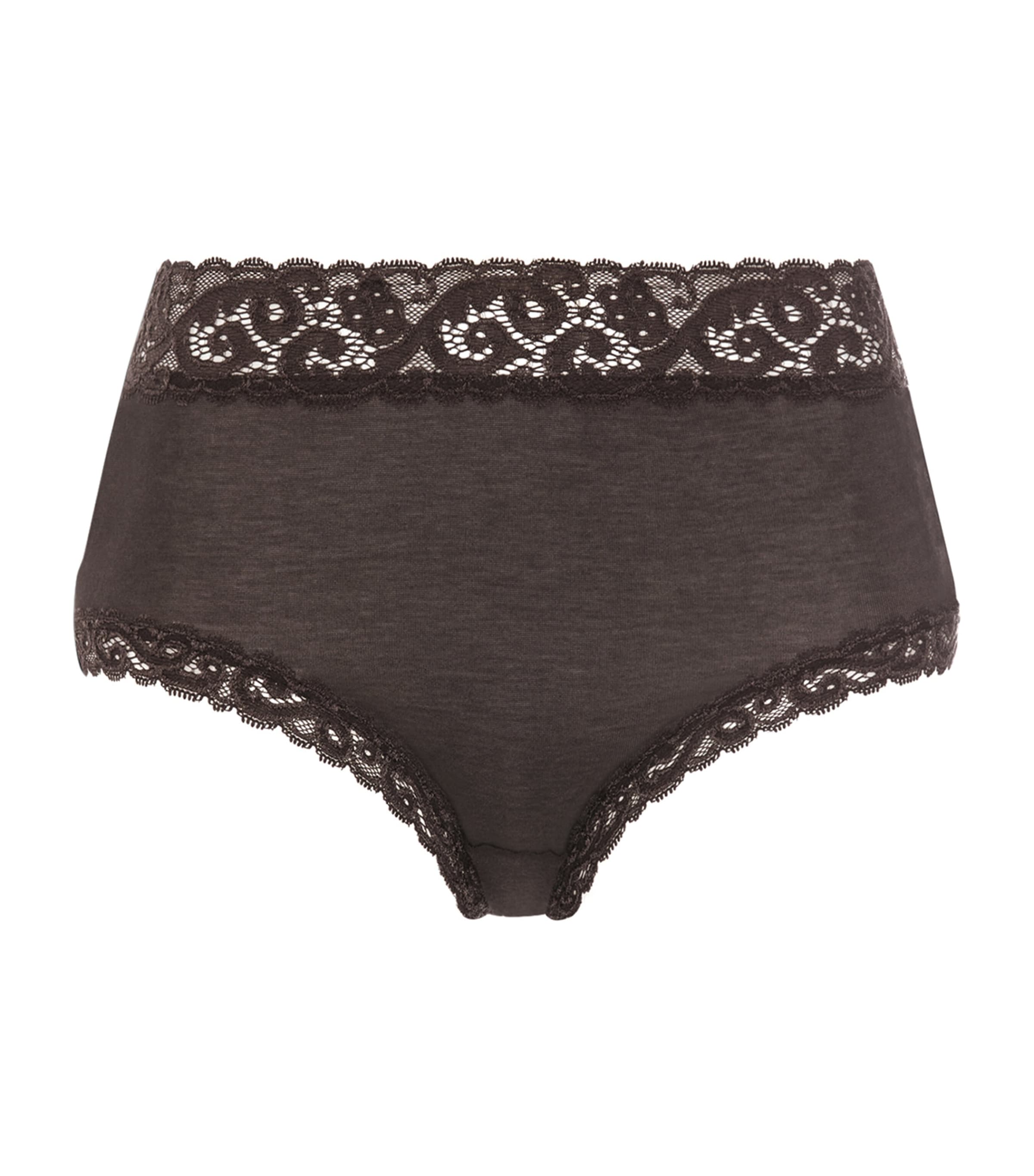 Hanro Womens Moments Maxi Briefs Dark Mocha