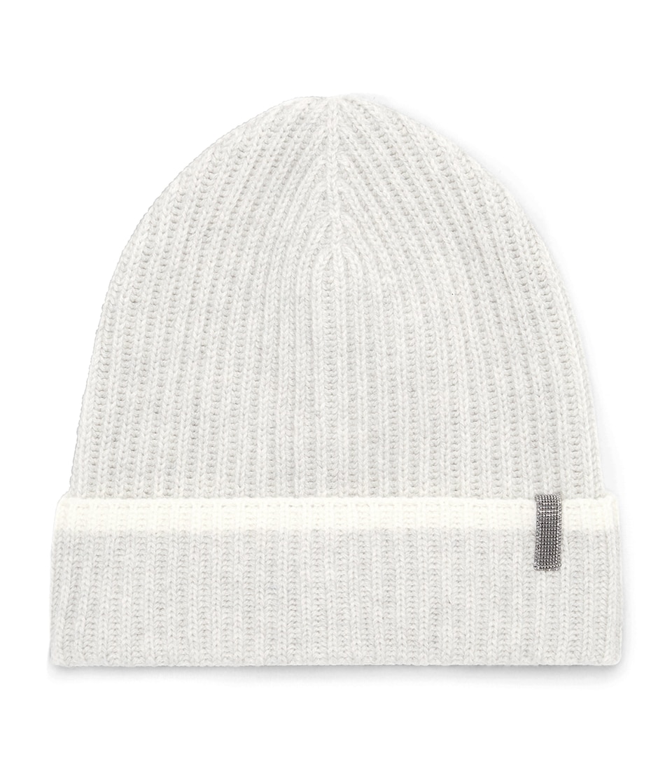 Cashmere English Rib Knit Beanie