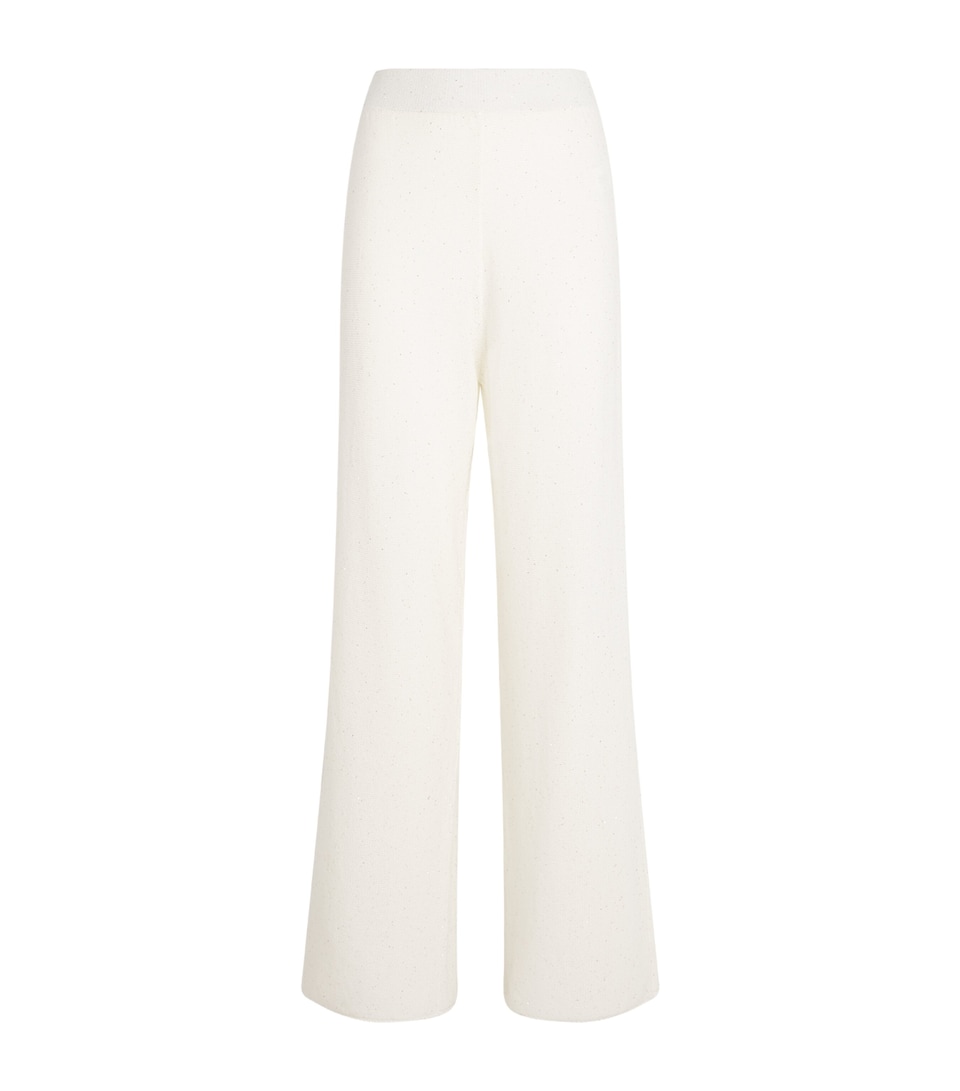 Cotton-Blend Knit Embellished Trousers