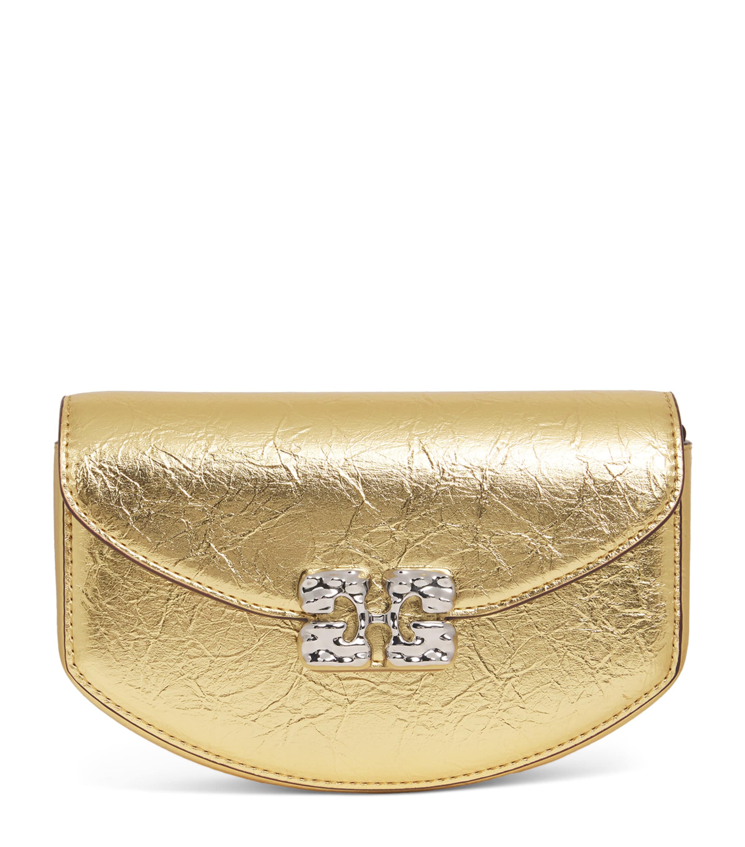 GANNI Metallic Lulu Cross-Body Bag Gold