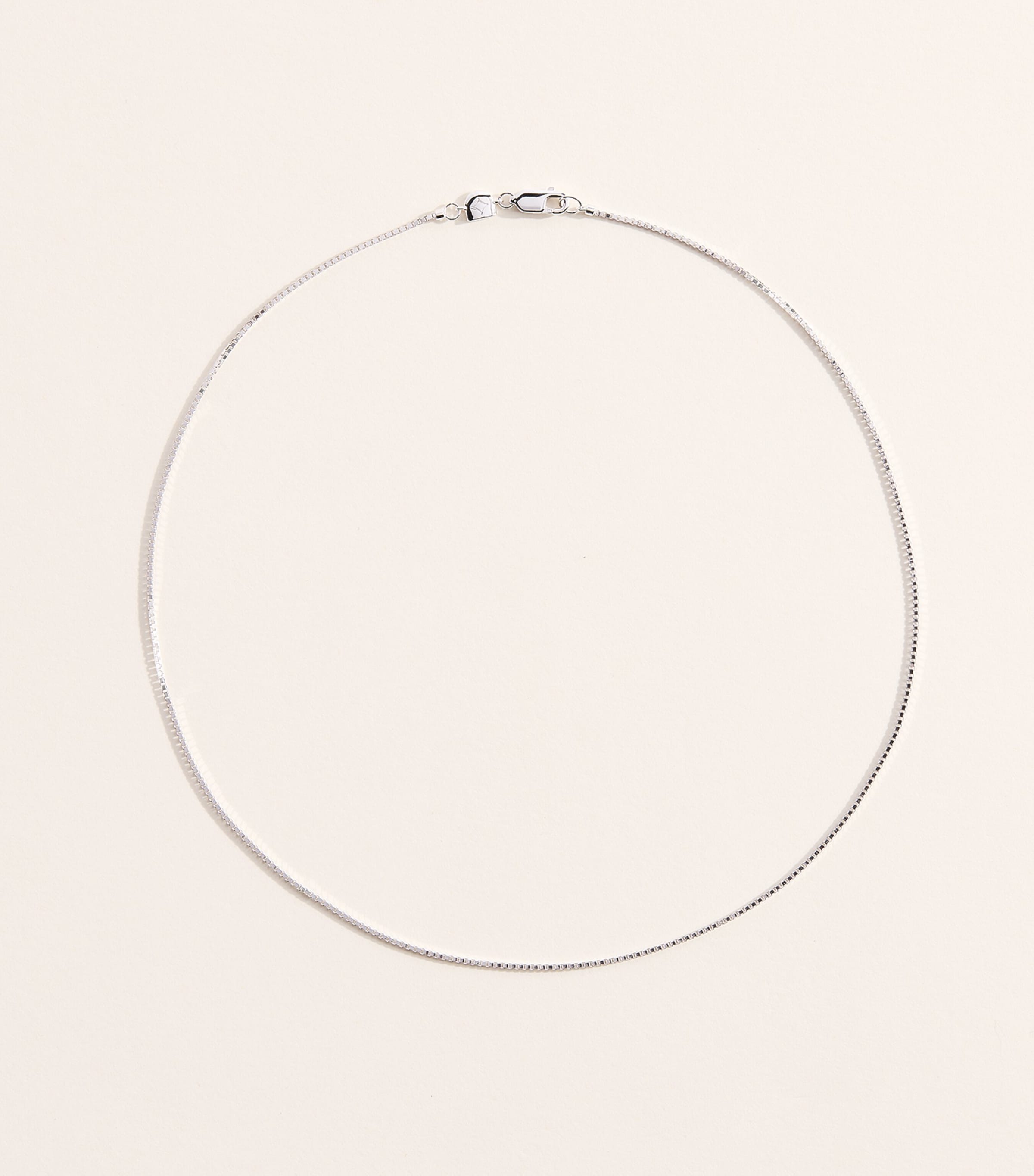 Astrid & Miyu Sterling Silver Essential Box Chain Necklace Silver