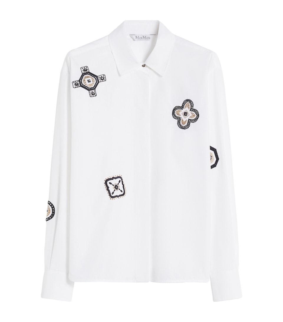 Cotton Poplin Embroidered Shirt