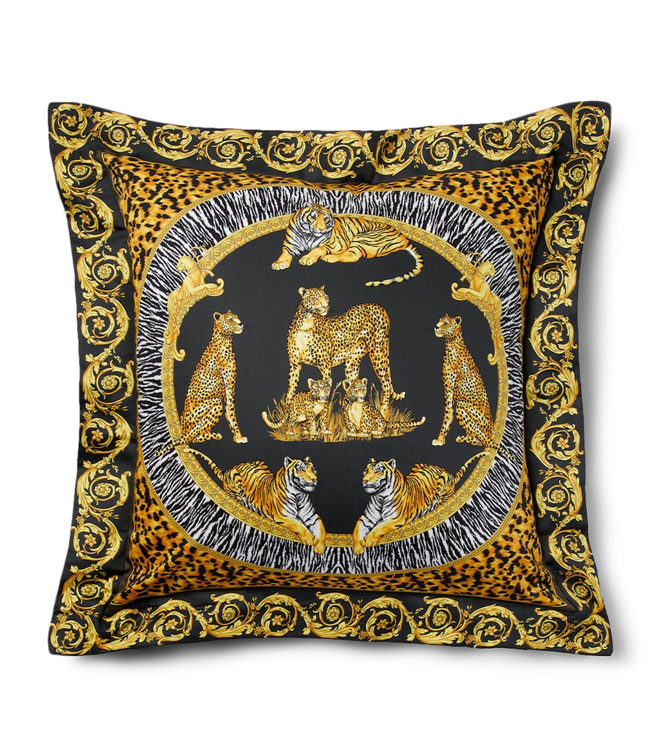 Cotton-Satin Wild Cats Cushion (60cm x 60cm)
