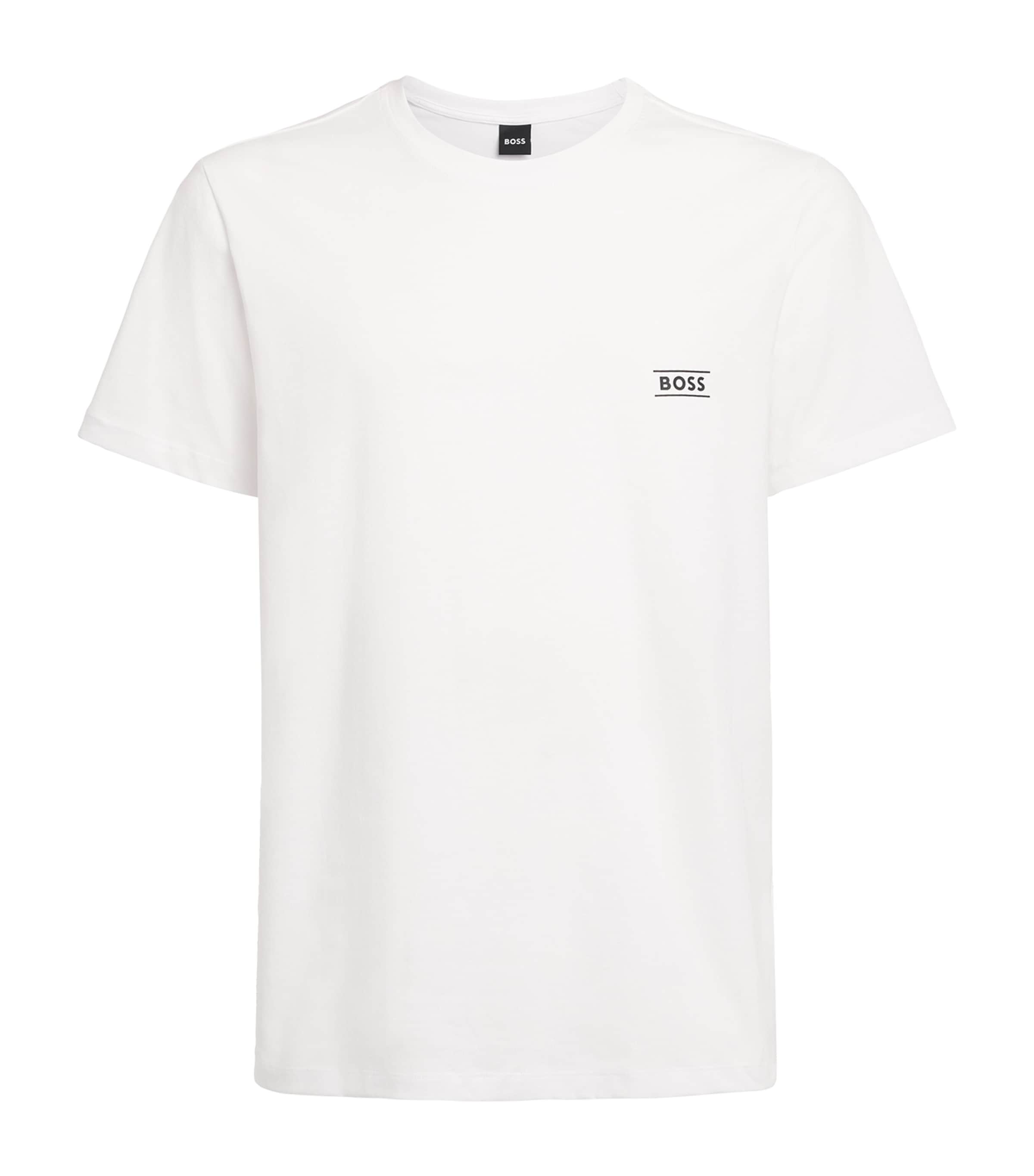 BOSS Mens Cotton Logo T-Shirt White