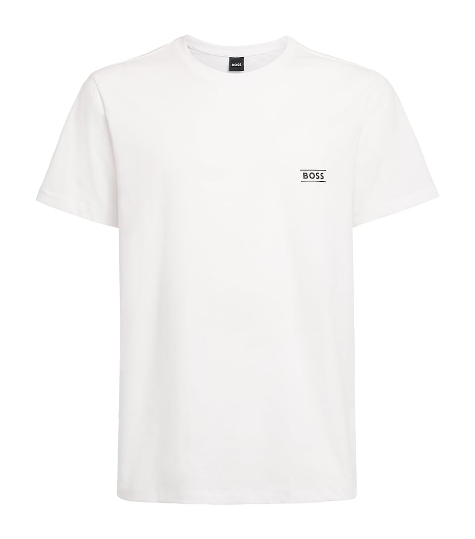 BOSS Mens Cotton Logo T-Shirt White