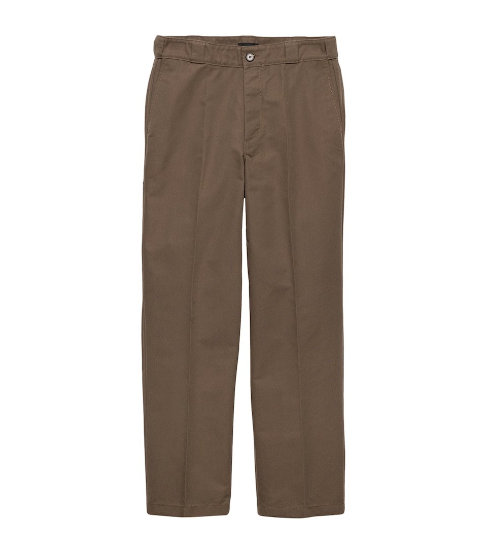 Prada Mens Canvas Relaxed Trousers Brown