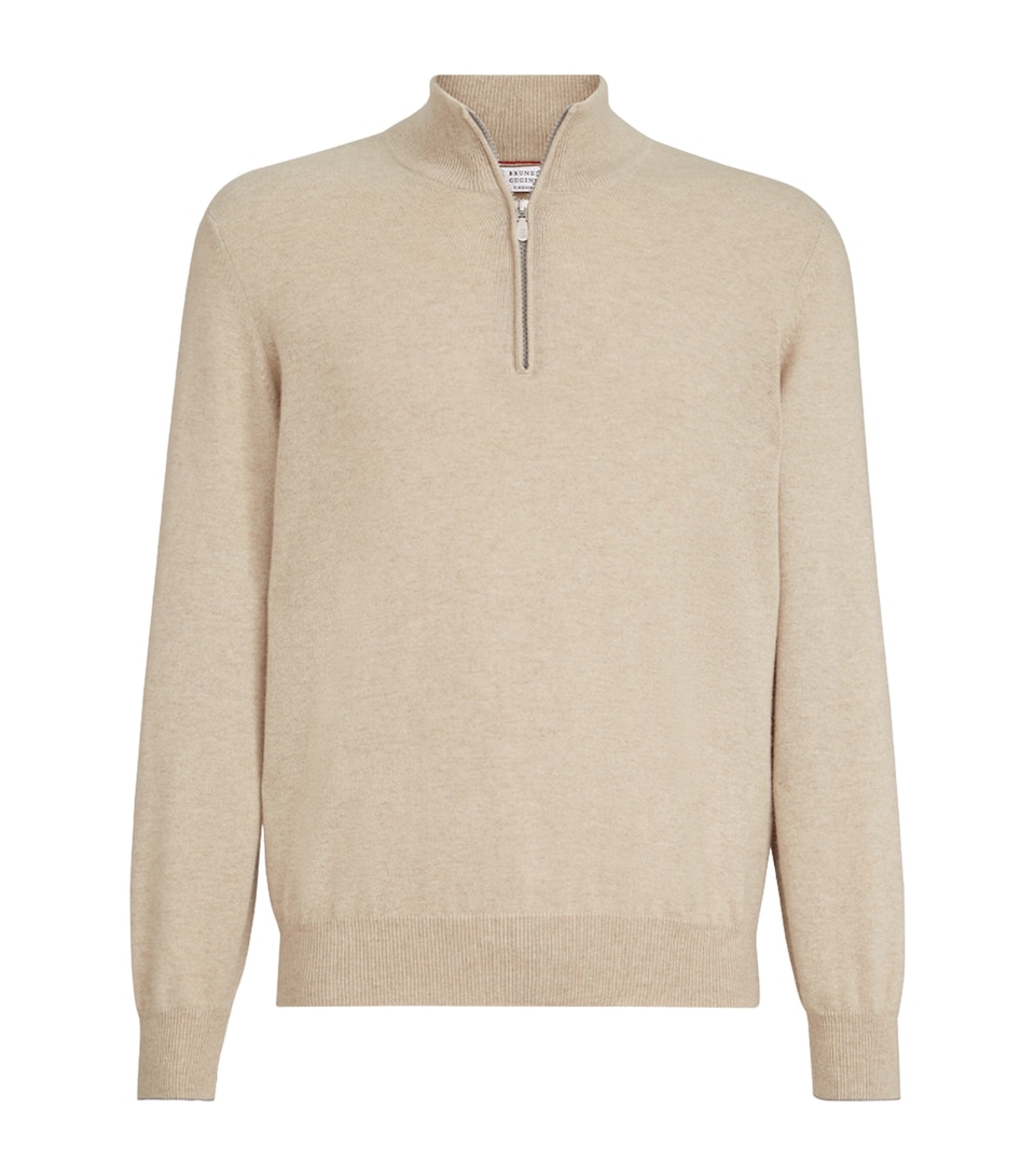 Brunello Cucinelli Mens Cashmere Quarter-Zip Sweater