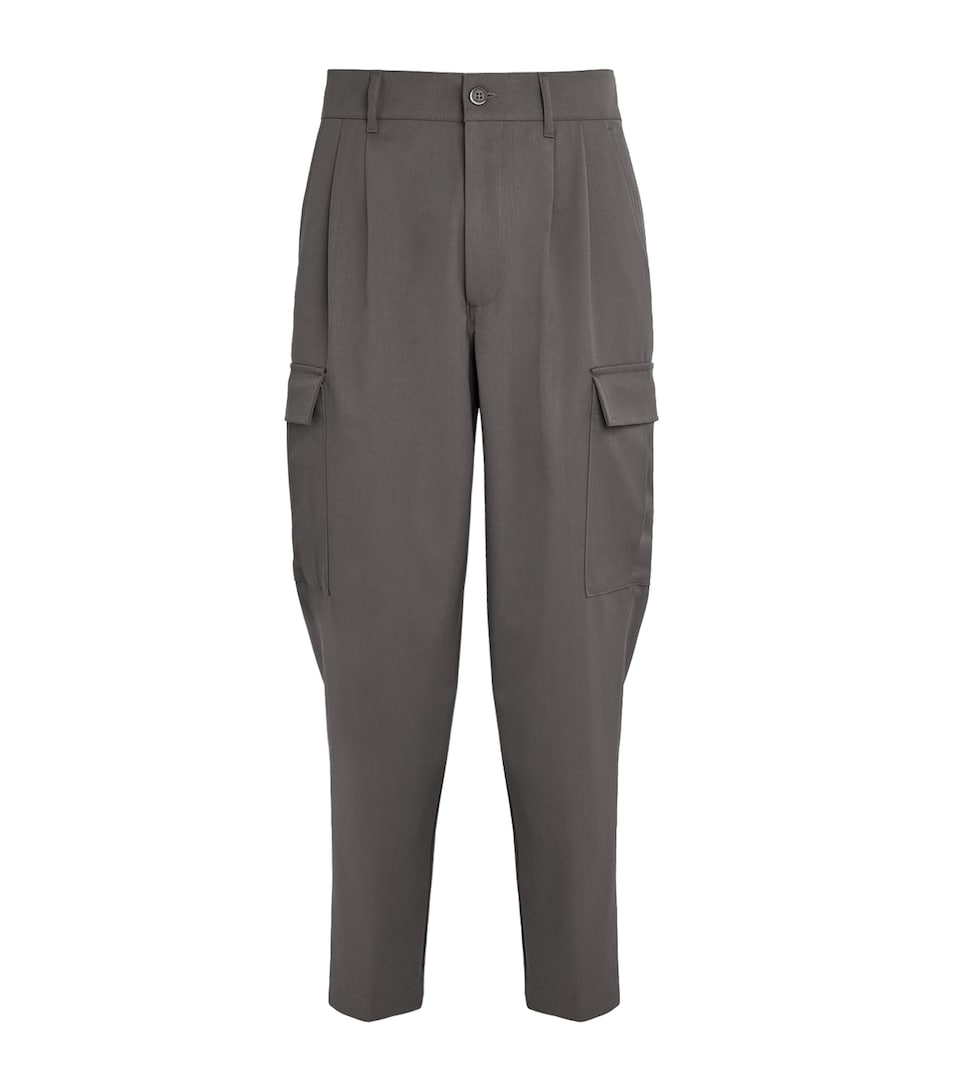 Stretch-Virgin Wool Pleated Trousers