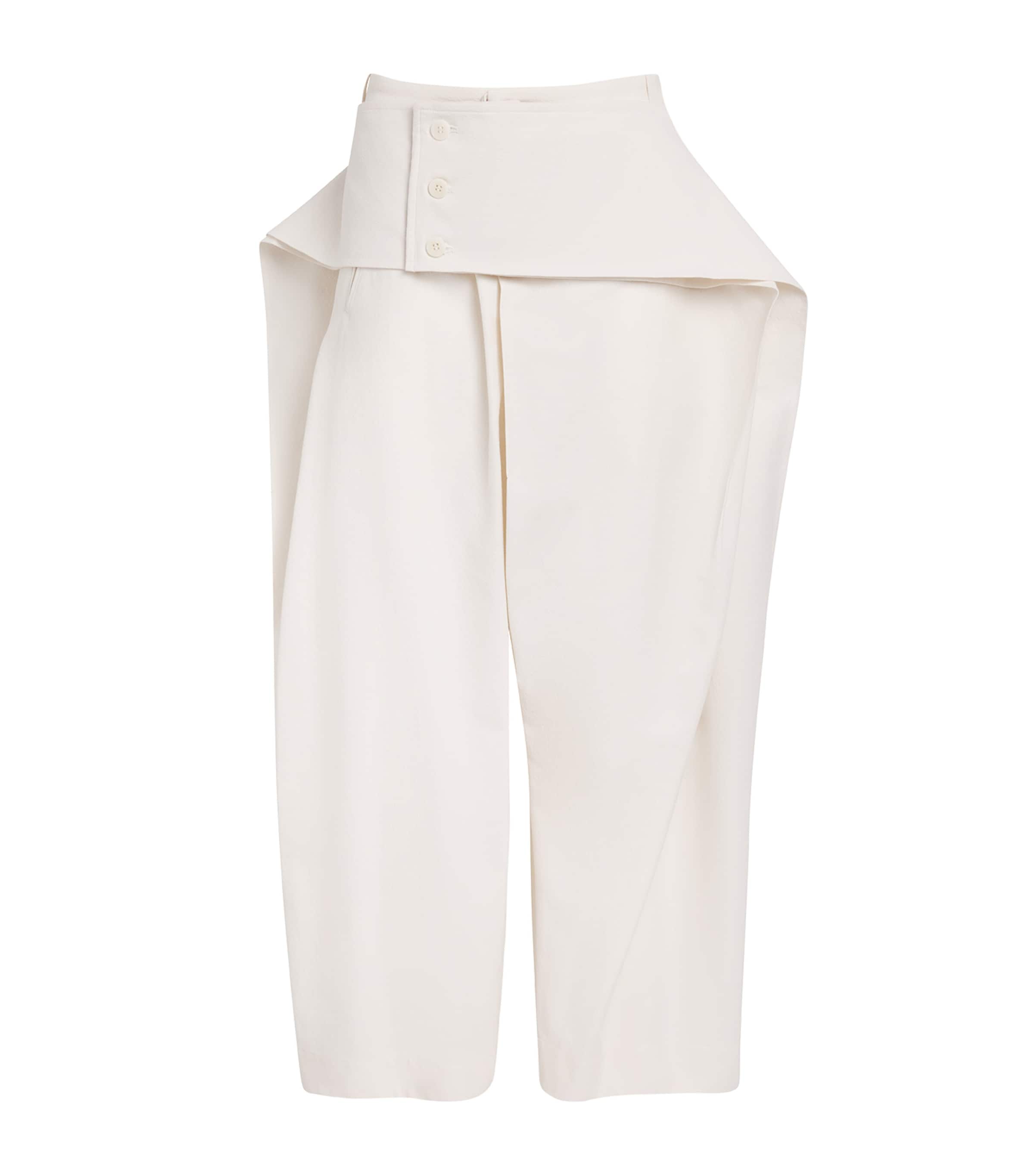 Issey Miyake Womens Grainy Pants Tailored Trousers Off White